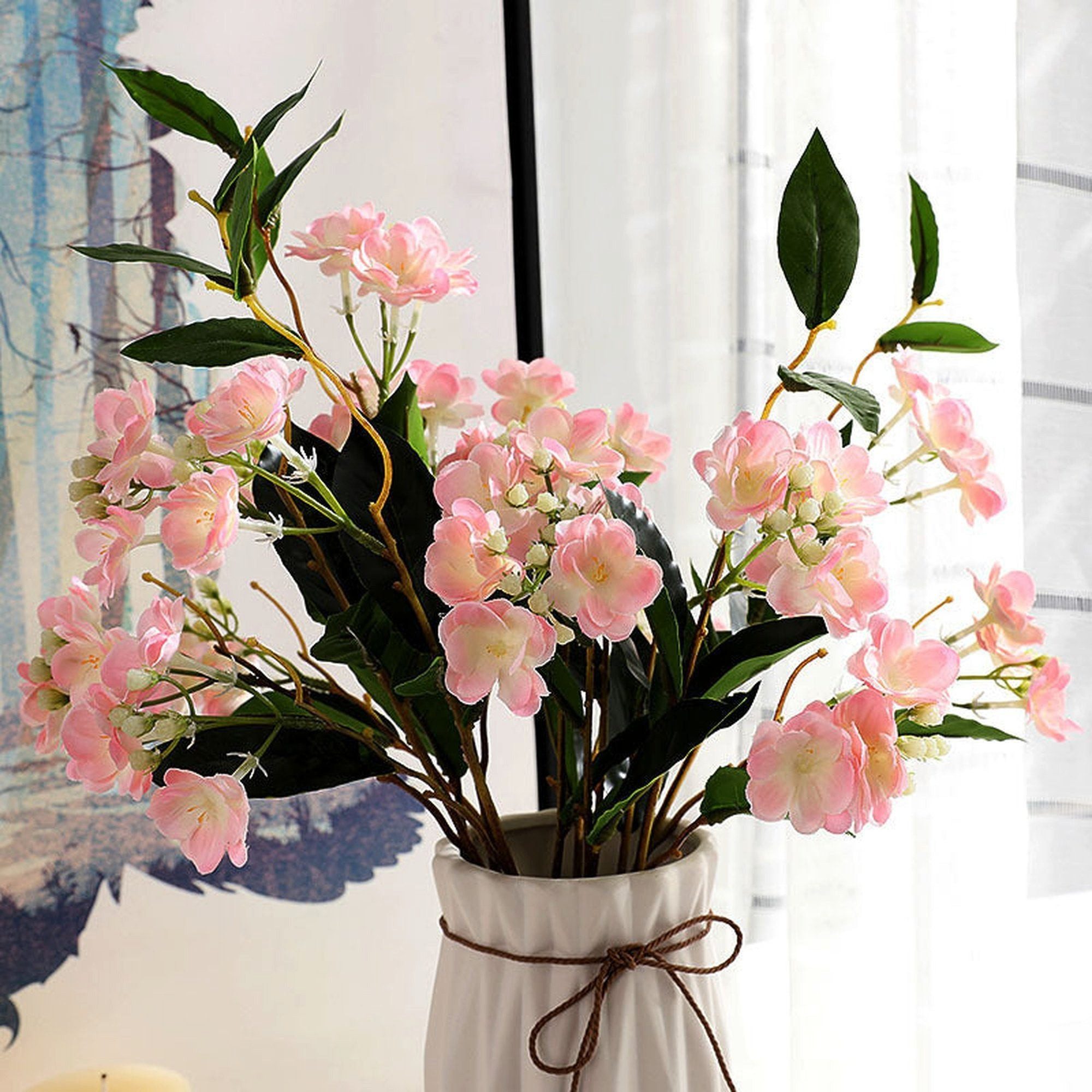 Kunstblumenstrauß Kunstblumenstrauß Simulierte Simulierte Jasminblüten simulierte Blumen, Cbei, 5 Stöcke,für die Dekoration von Wohnzimmern.Büros.Hochzeiten