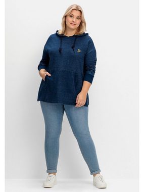 Sheego Kapuzensweatshirt Große Größen mit Kängurutasche, in Denim-Optik