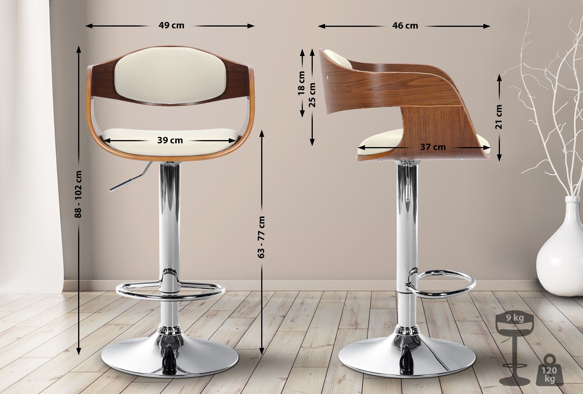 CLP Barhocker Kingston, Kunstleder-Bezug, Hocker-Sitz aus günstig online kaufen