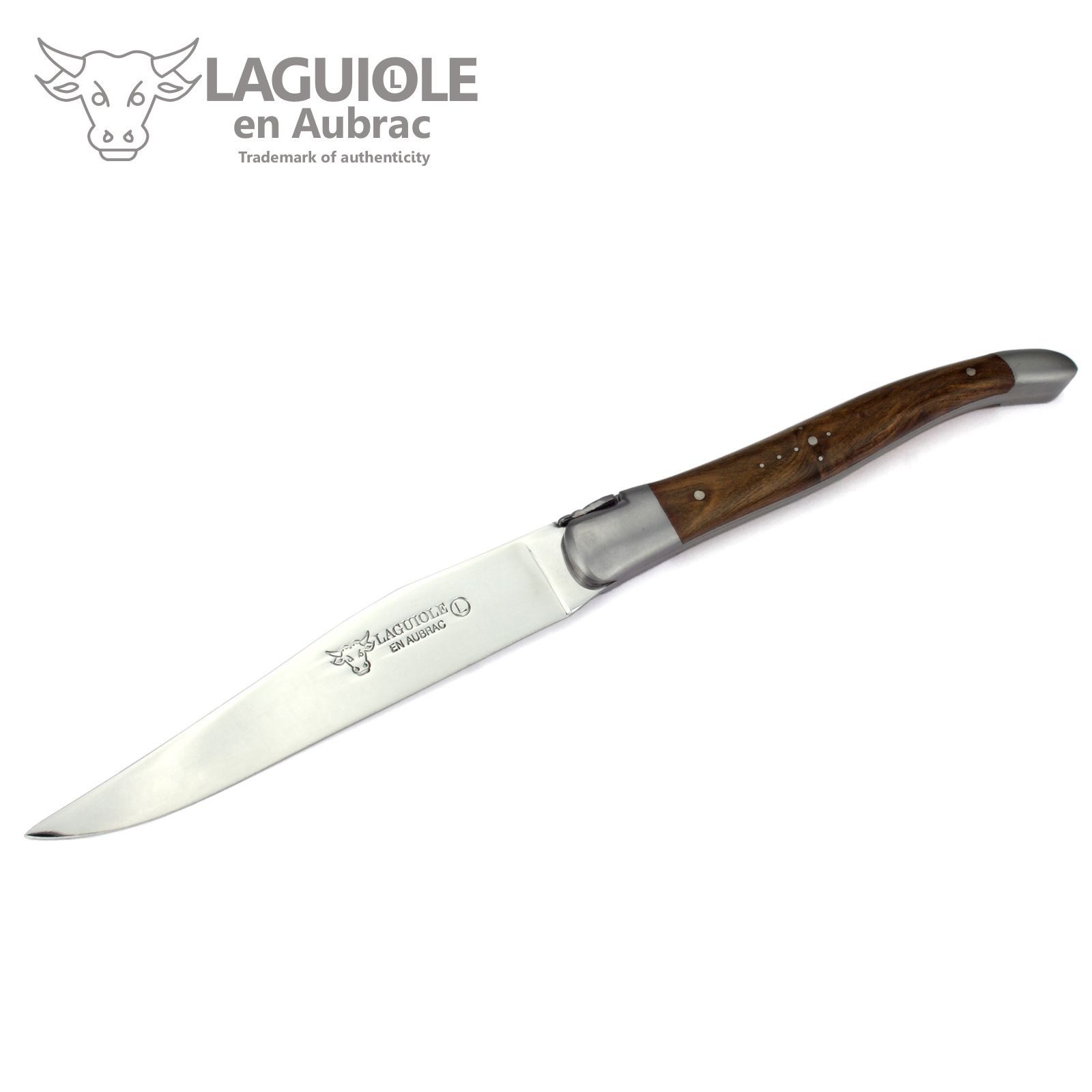 Laguiole en Aubrac Steakmesser 62C99PIIH 6er Set - Griff Pistazie - Backen matt - Klinge glänzend - Holzbox
