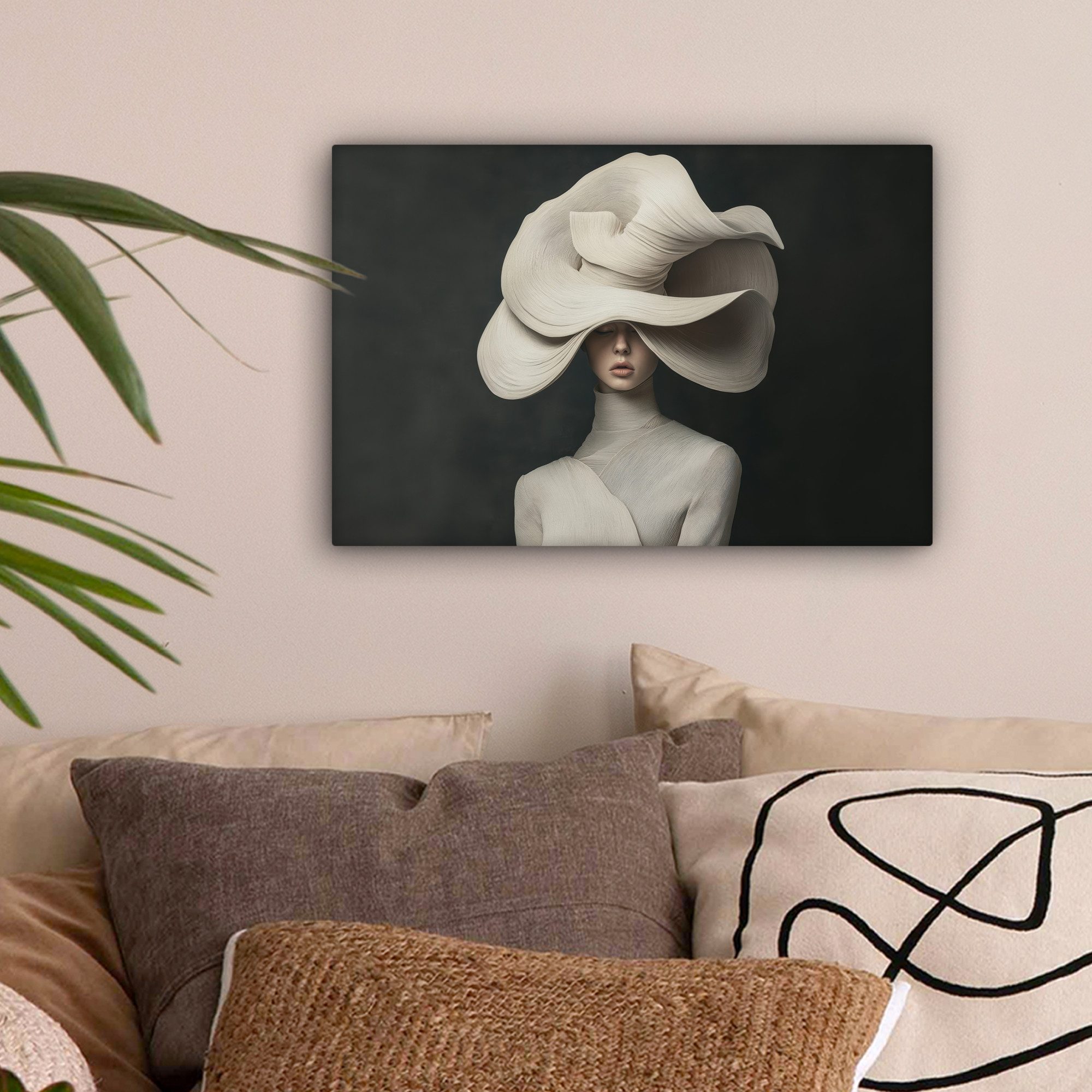 OneMillionCanvasses® Leinwandbild Modern - Frau - Hut, Fotodruck (1 St), Le günstig online kaufen