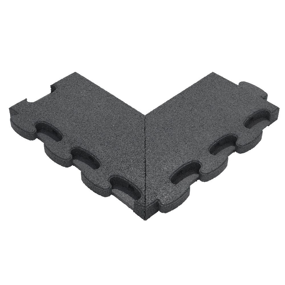 Gum-Tech Bodenschutzmatte Negatives Eckstück Gerade für Fallschutzplatten, Geeignet für Gum-Tech Fallschutzplatte „Puzzle mat 3D“
