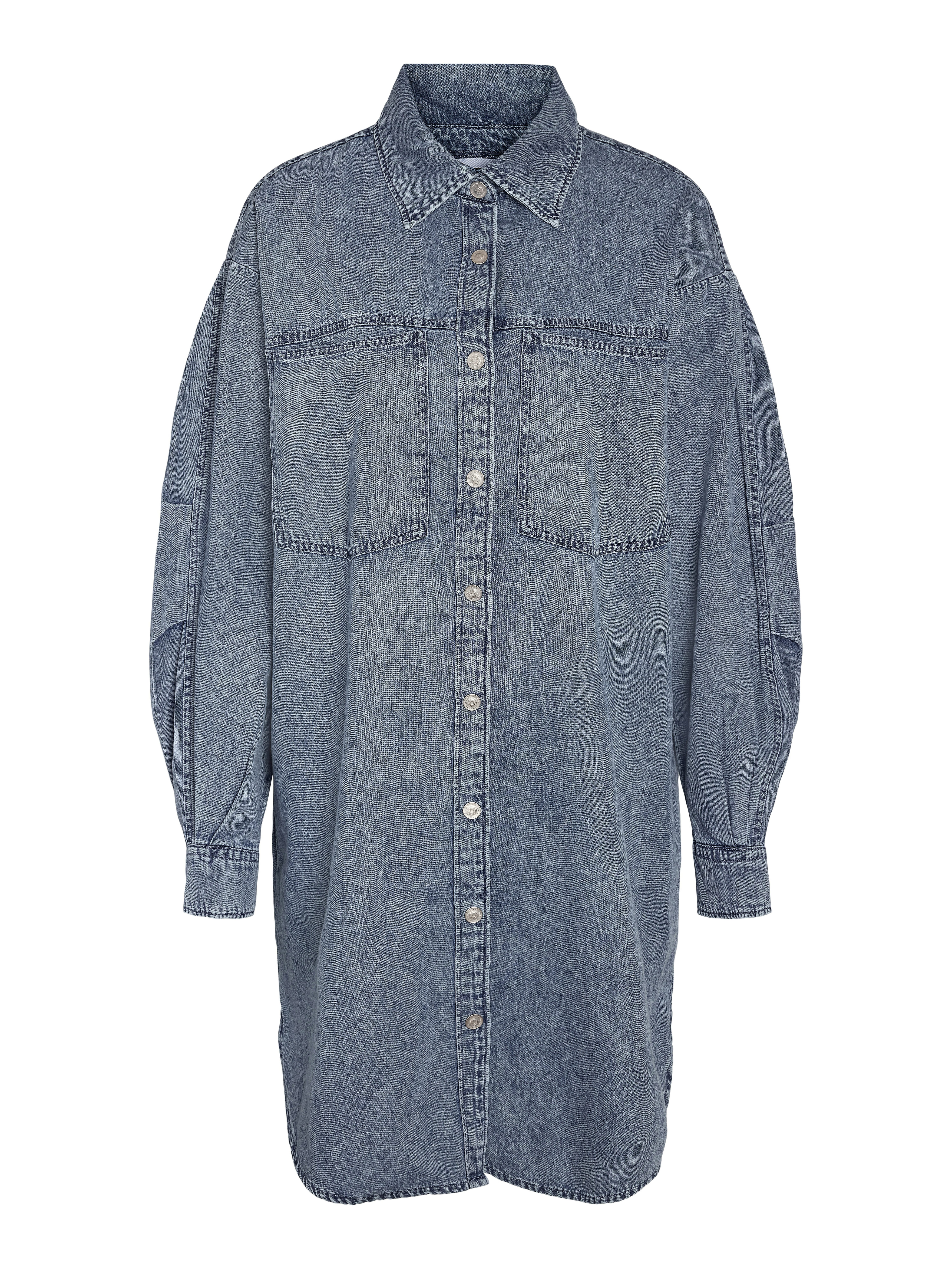 Noisy may Jeanskleid NMENZA RICA LS SHIRT DRESS Baumwolle, loose fit