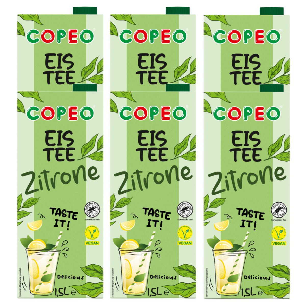 Copeo Tee, COPEO Eistee Zitrone koffeinhaltiges Teegetränk 1500ml 6er Pack