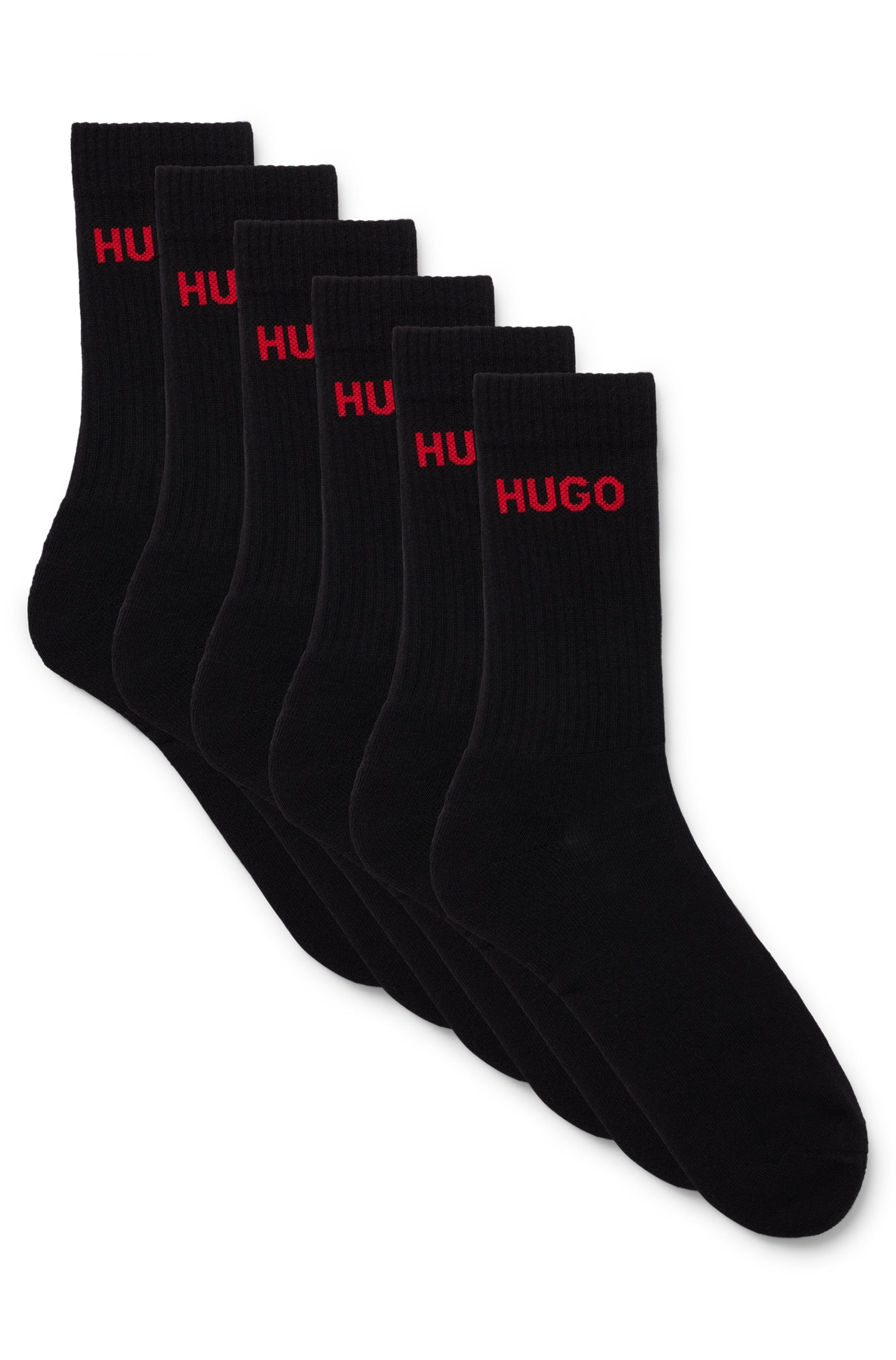 HUGO Socken 6P QS RIB LOGO CC (Packung, 6-Paar, 6er Pack) mit eingestrickte günstig online kaufen