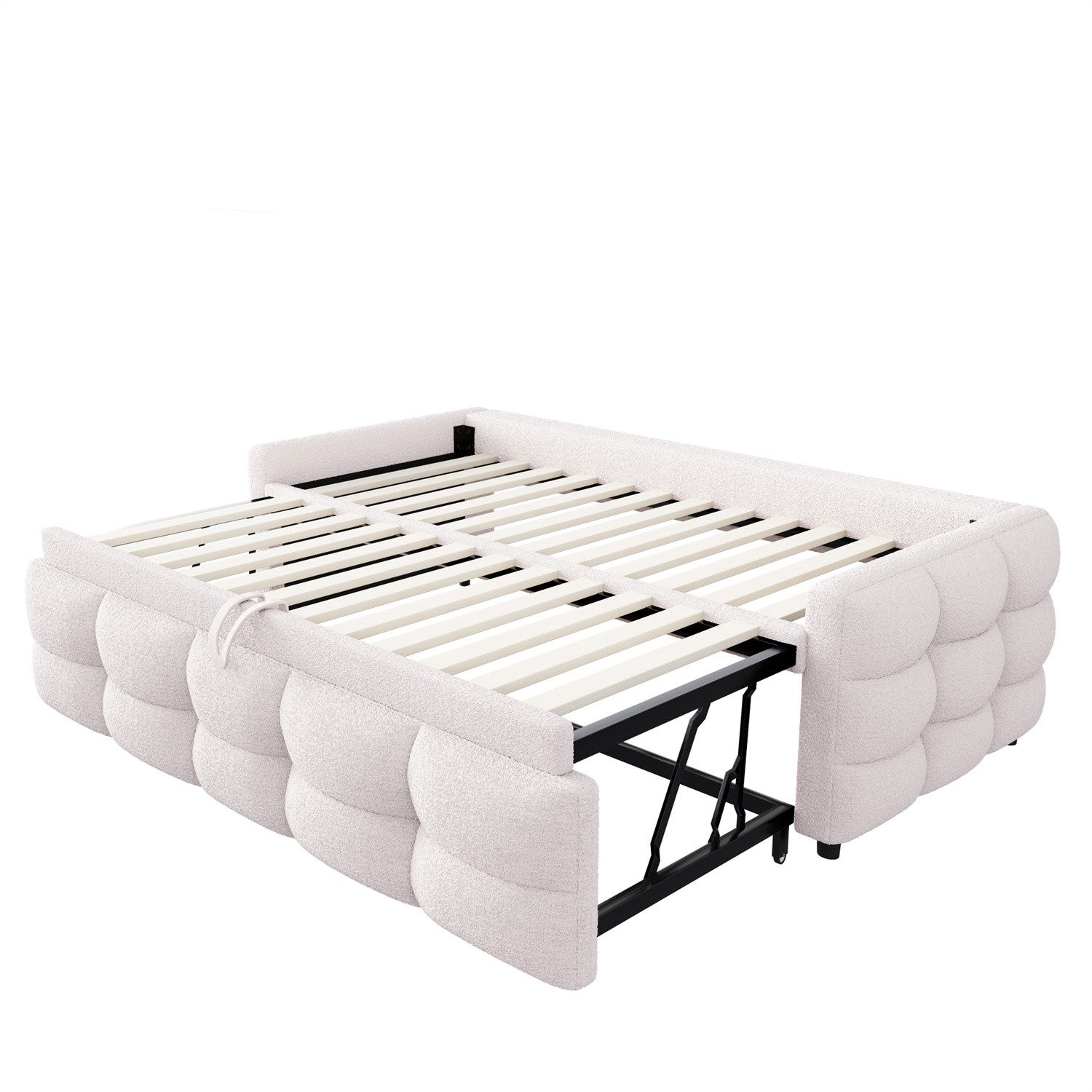 autolock Ausziehbett Polsterbett, Ausziehbares Schlafsofa,Teddy Samt günstig online kaufen