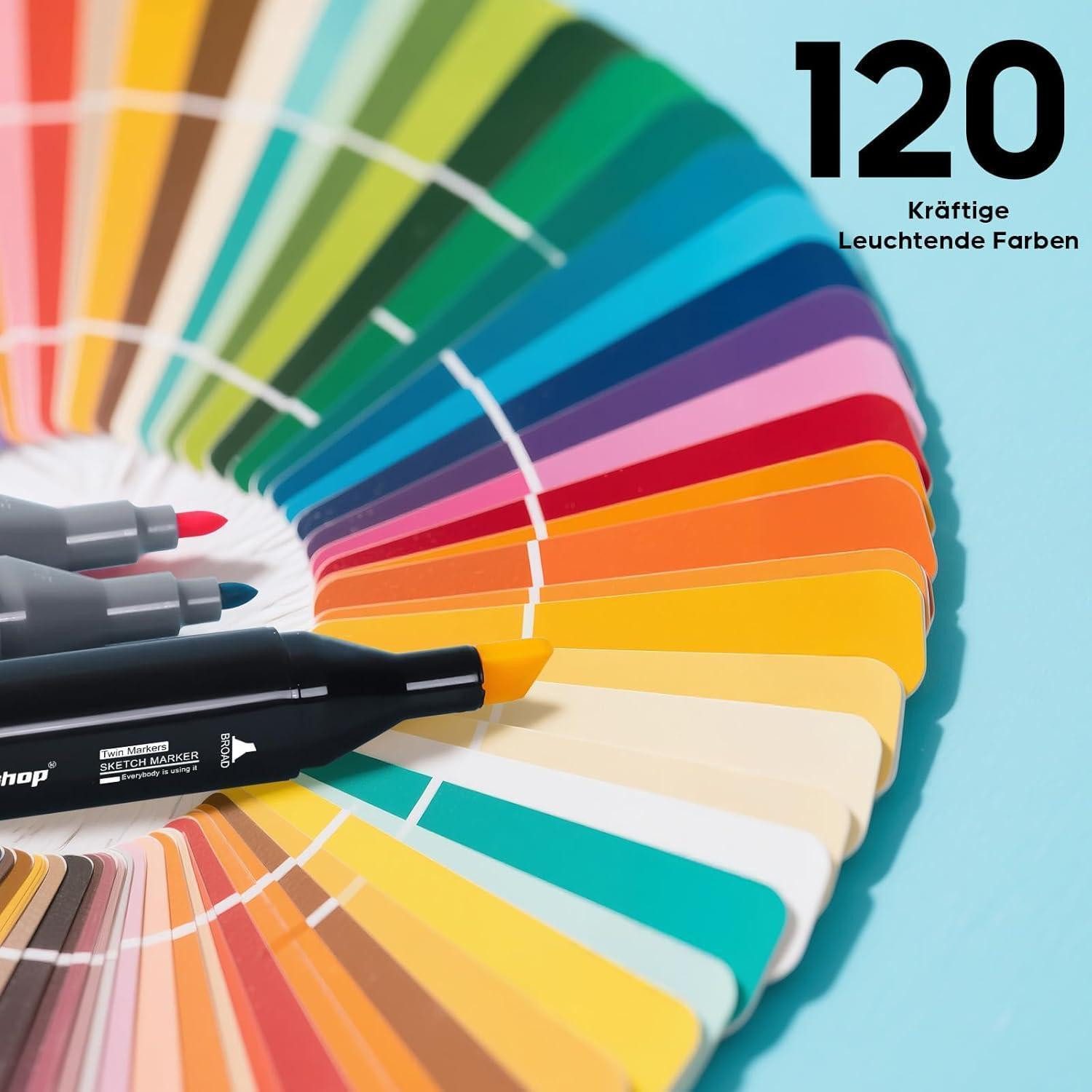 LuxusKollektion Permanentmarker Marker Set 120 Farben Dual Tip Alkohol – Bild 5 von 5