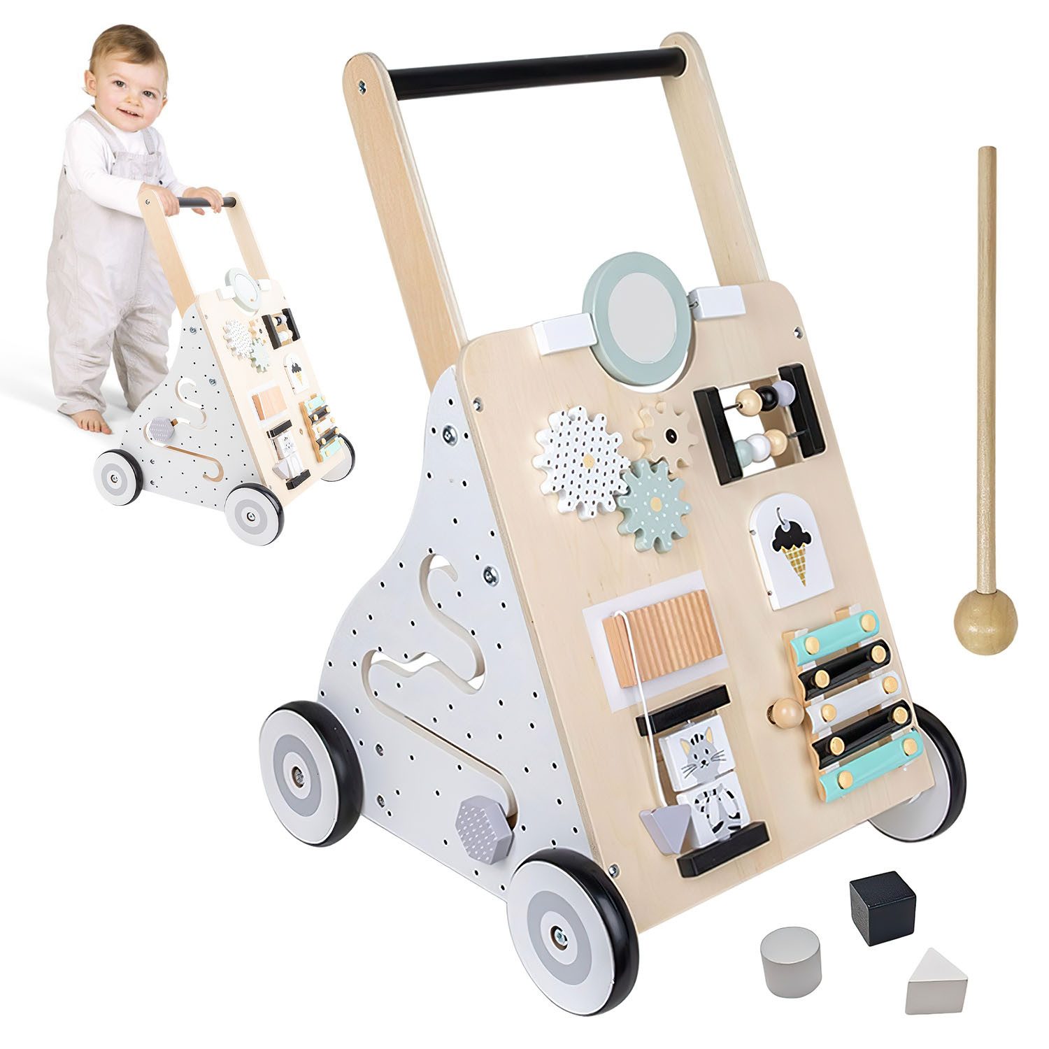Lauflernwagen Lauflernwagen aus Holz, Neun-in-Eins-Spielzeug für die Früherziehung