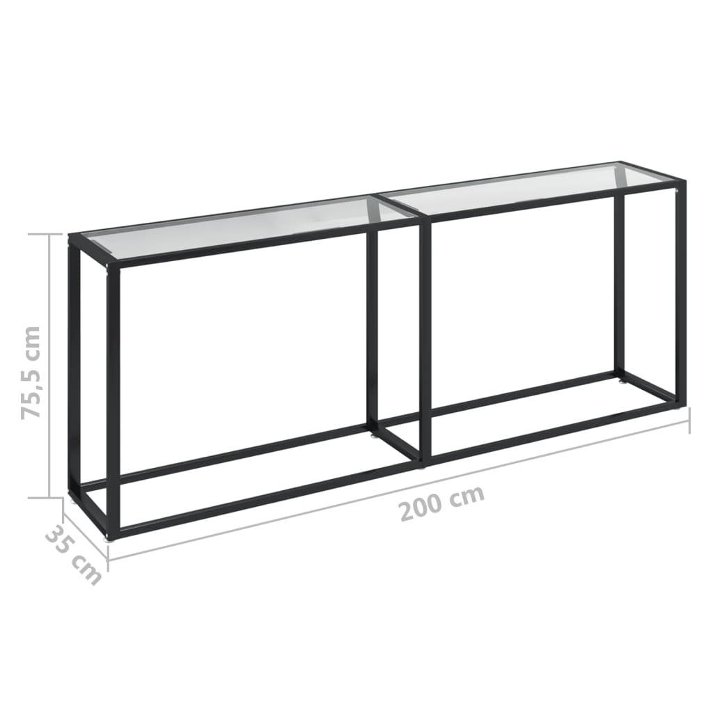 Hartglas Transparent Beistelltisch Konsolentisch (1-St) cm 200x35x75,5 furnicato