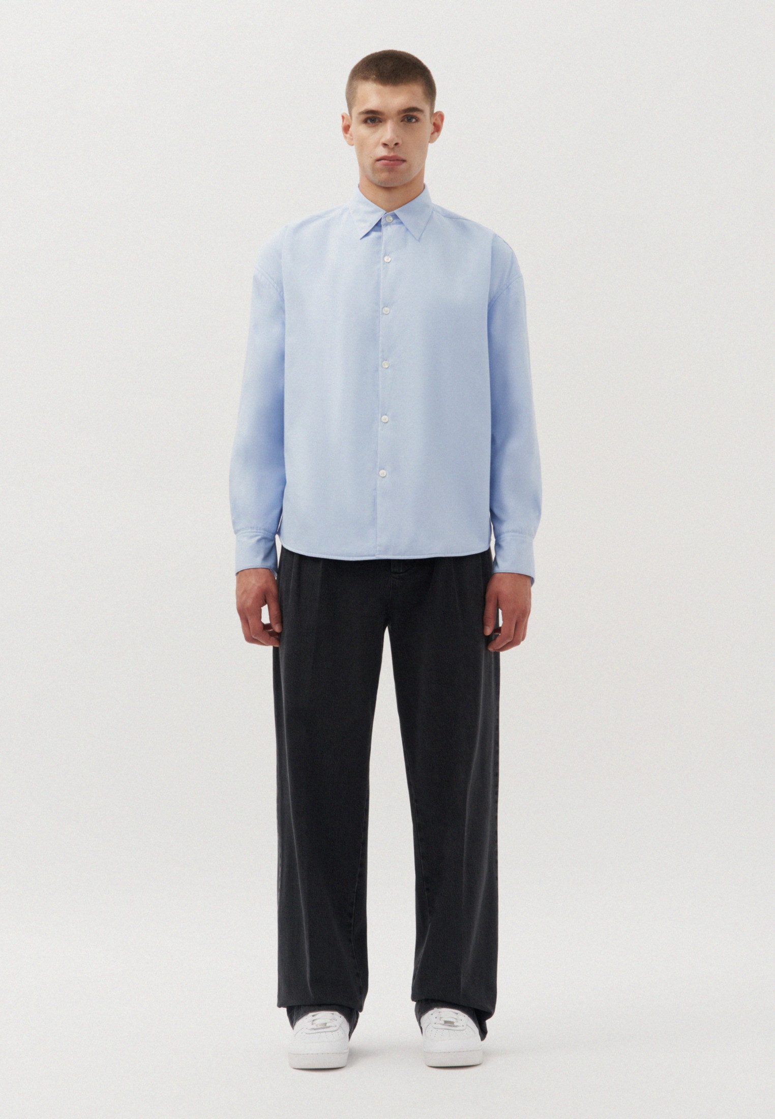 studio seidensticker Businesshemd Studio Oversized Langarm Kentkragen Uni