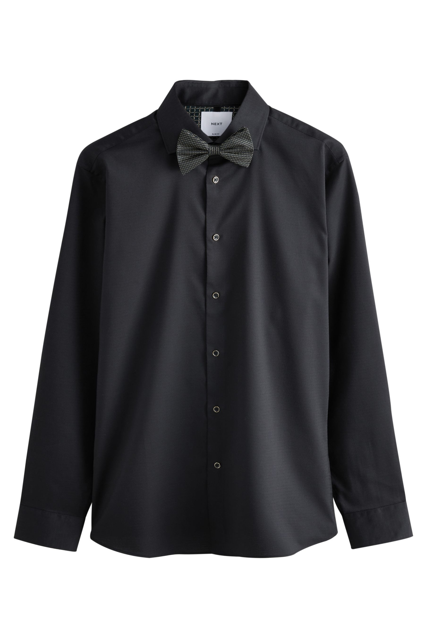 Langarmhemd Formelles Slim Fit Hemd und Fliege im Set