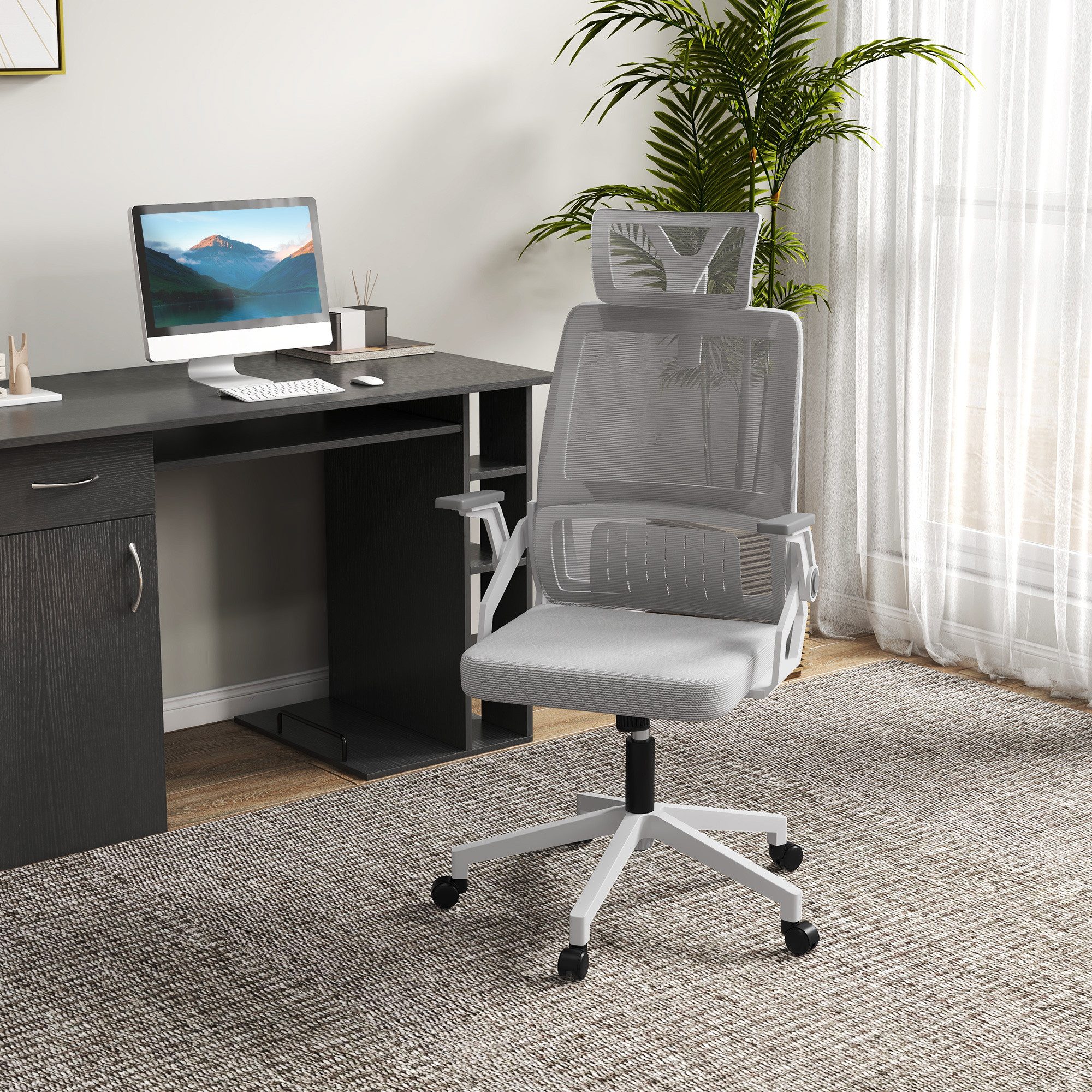 Vinsetto Bürostuhl Ergonomisch, Schreibtischstuhl mit Verstellbar günstig online kaufen