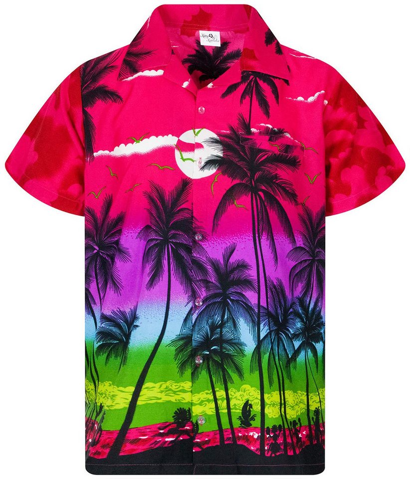 King Kameha Hawaiihemd Beach Kids Funky Hawaii-Hemd Kinder Kurzarm Front-Tasche Unisex