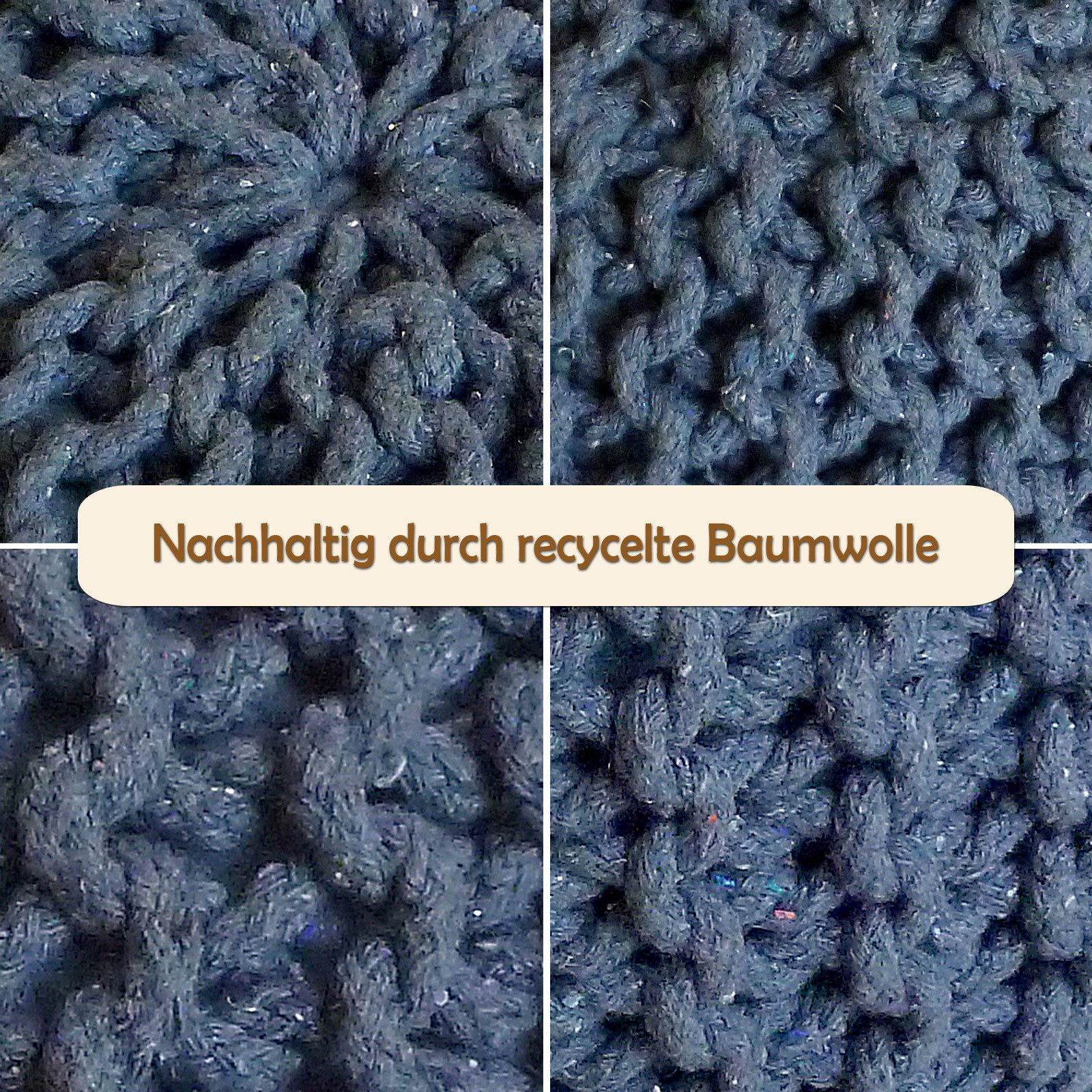 Amagohome Sitzhocker Strickhocker Pouf Ø45 o. 55cm Bodenkissen Sitzpouf XXL Baumwolle recyc – Bild 4 von 5