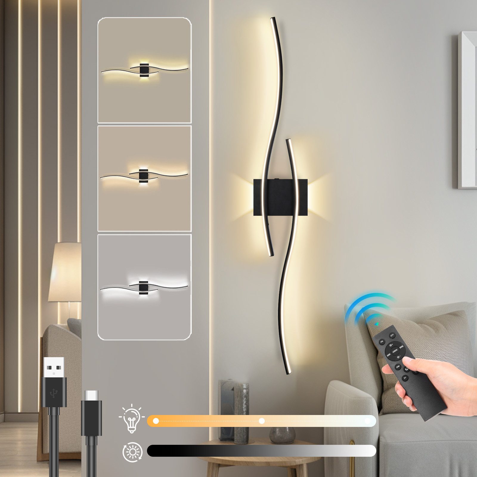 LMaxhome LED Wandleuchte 100CM Moderne Wandbeleuchtung günstig online kaufen