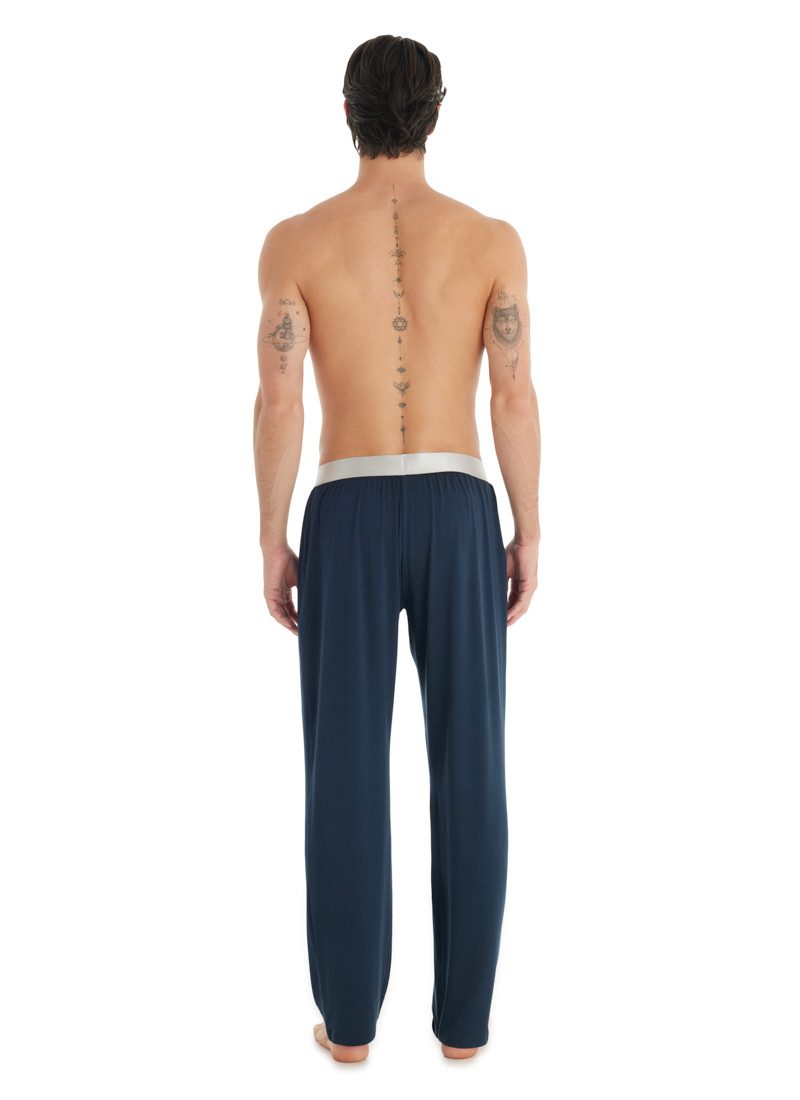 BlackSpade Pyjamahose Herren Modal Schlafhose Silber 9304 - Navy