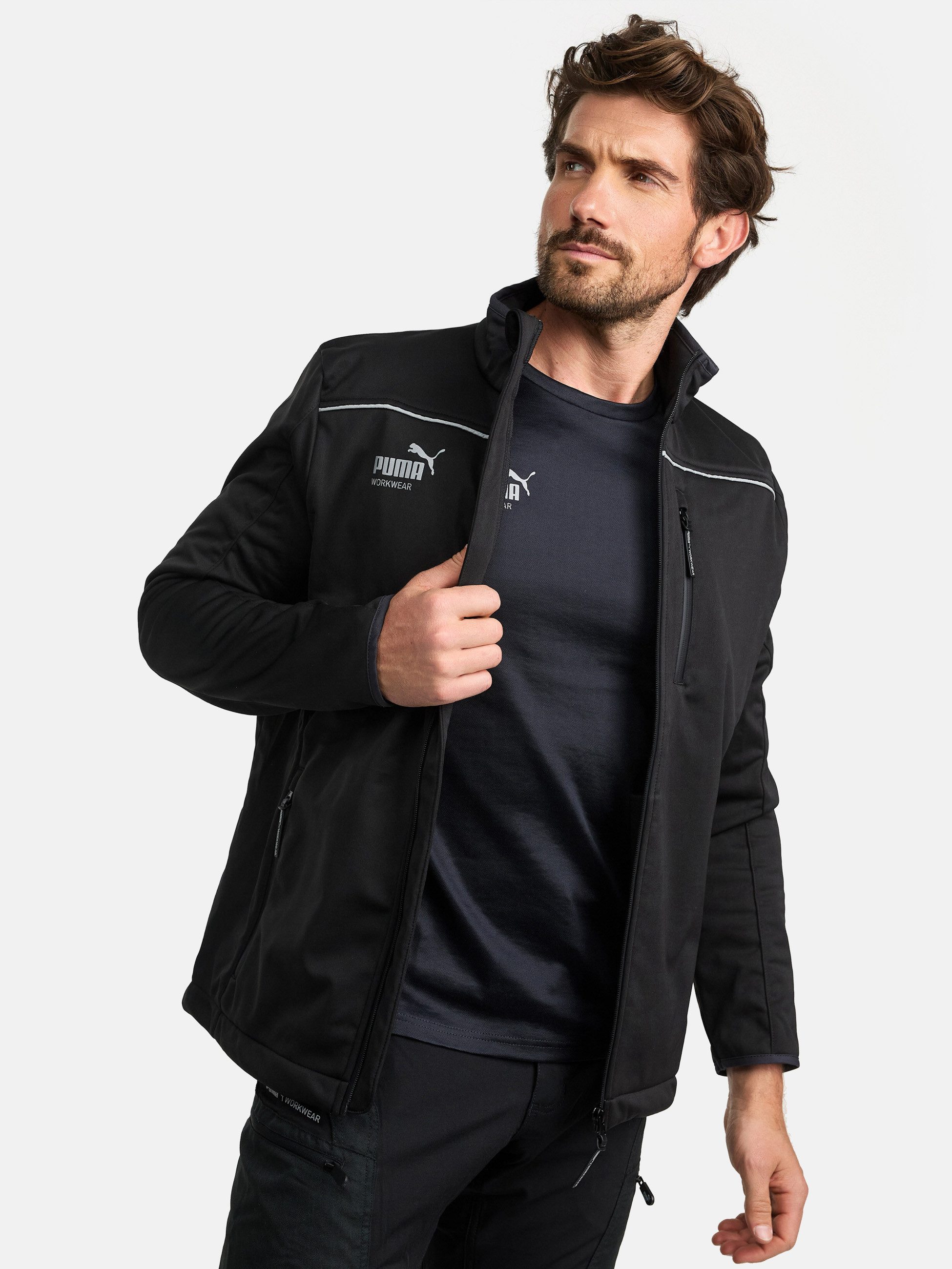PUMA Workwear Softshelljacke ESSENTIALS Arbeitsjacke aus Drei-Lagen-Softshe günstig online kaufen