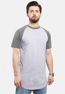 Blackskies T-Shirt Round Baseball Kurzarm Longshirt T-Shirt Ashgrau-Silbergrau Small