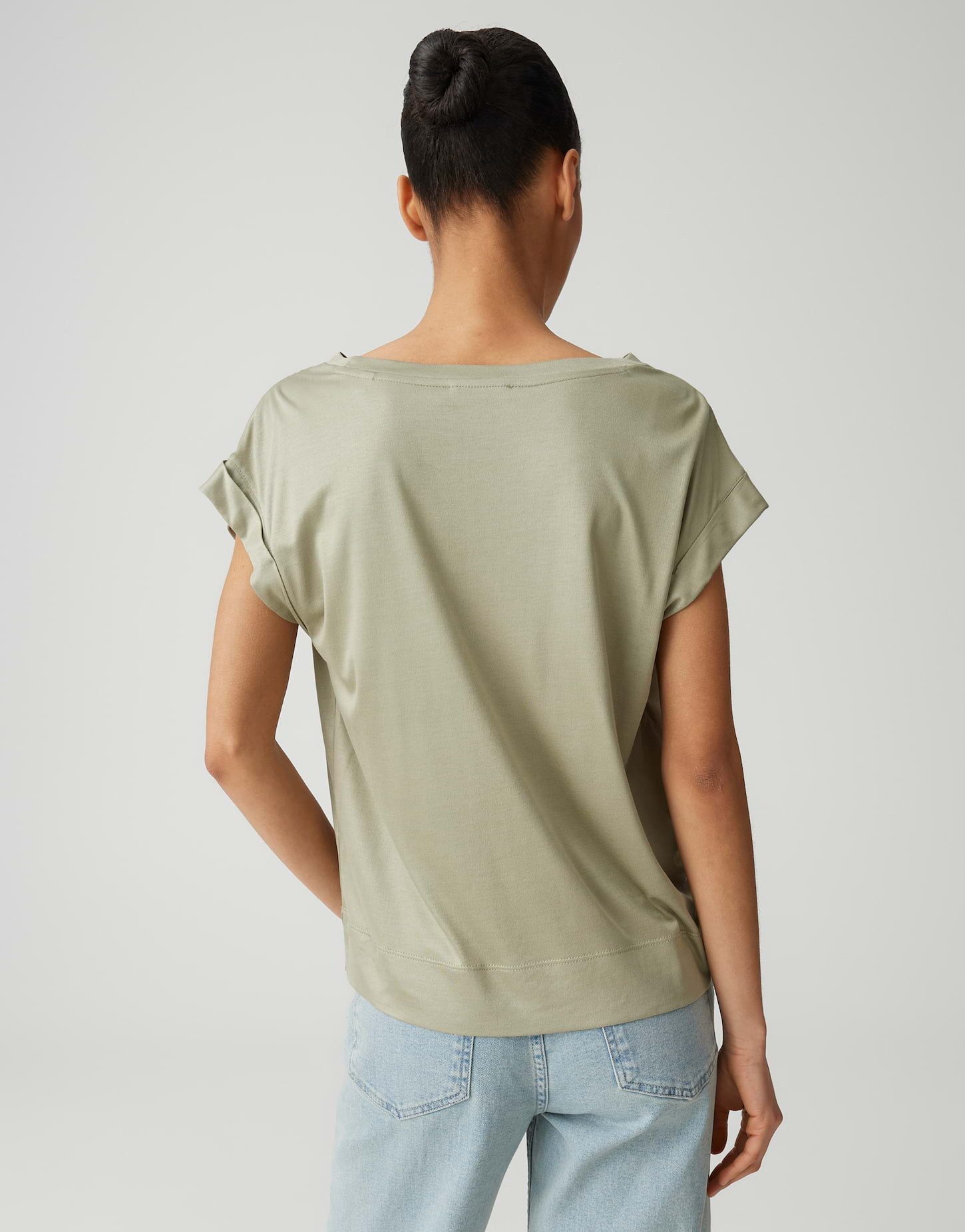 OPUS Kurzarmshirt Sosilla aus Jersey mit lockerer Passform matter Glanz in der Oberfläche, glatter Griff, Casual