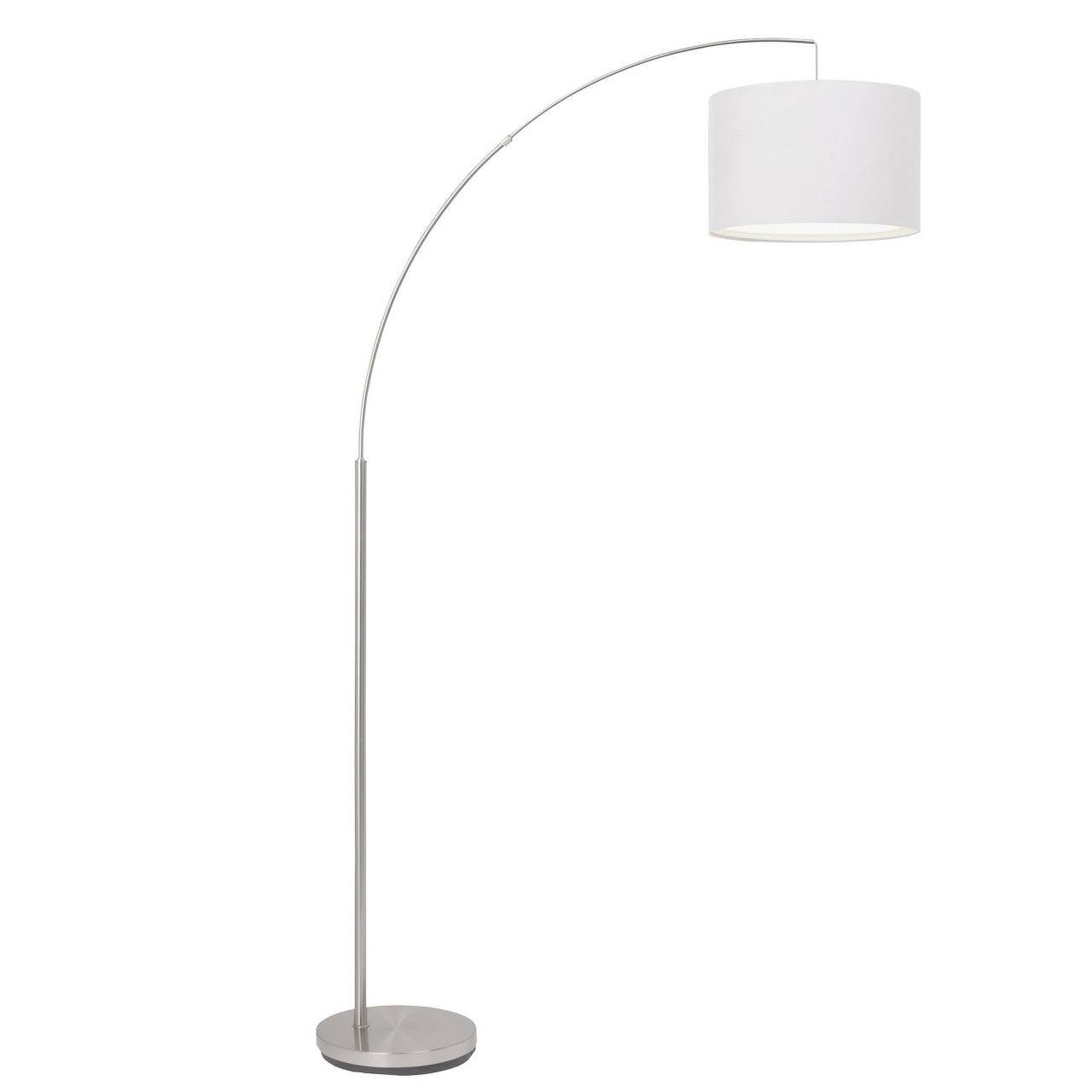 Bogenstandleuchte Lampe Brilliant Stehlampe 1x eisen/weiß gee E27, Clarie, Clarie 60W, A60, 1,8m