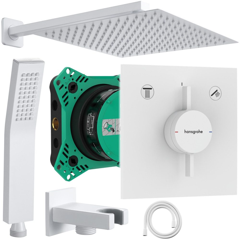 Hansgrohe und Jowi Duscharmatur DuoTurn E Unterputz Duscharmatur, Weiß, Duschsystem (Unterputz-Duschsystem) Farbe der Düsen: Weiß
