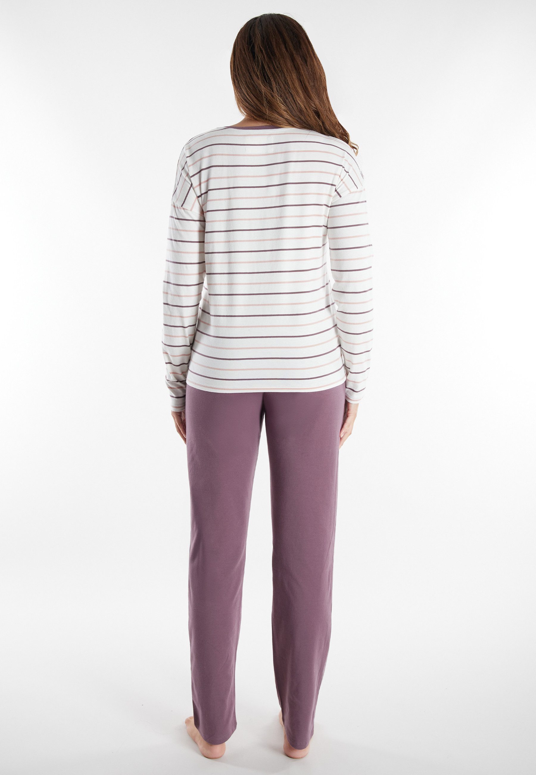 TOM TAILOR Pyjama Zaria (2 tlg) gestreiftes Oberteil, mit Rundhalsausschnitt und langem Arm