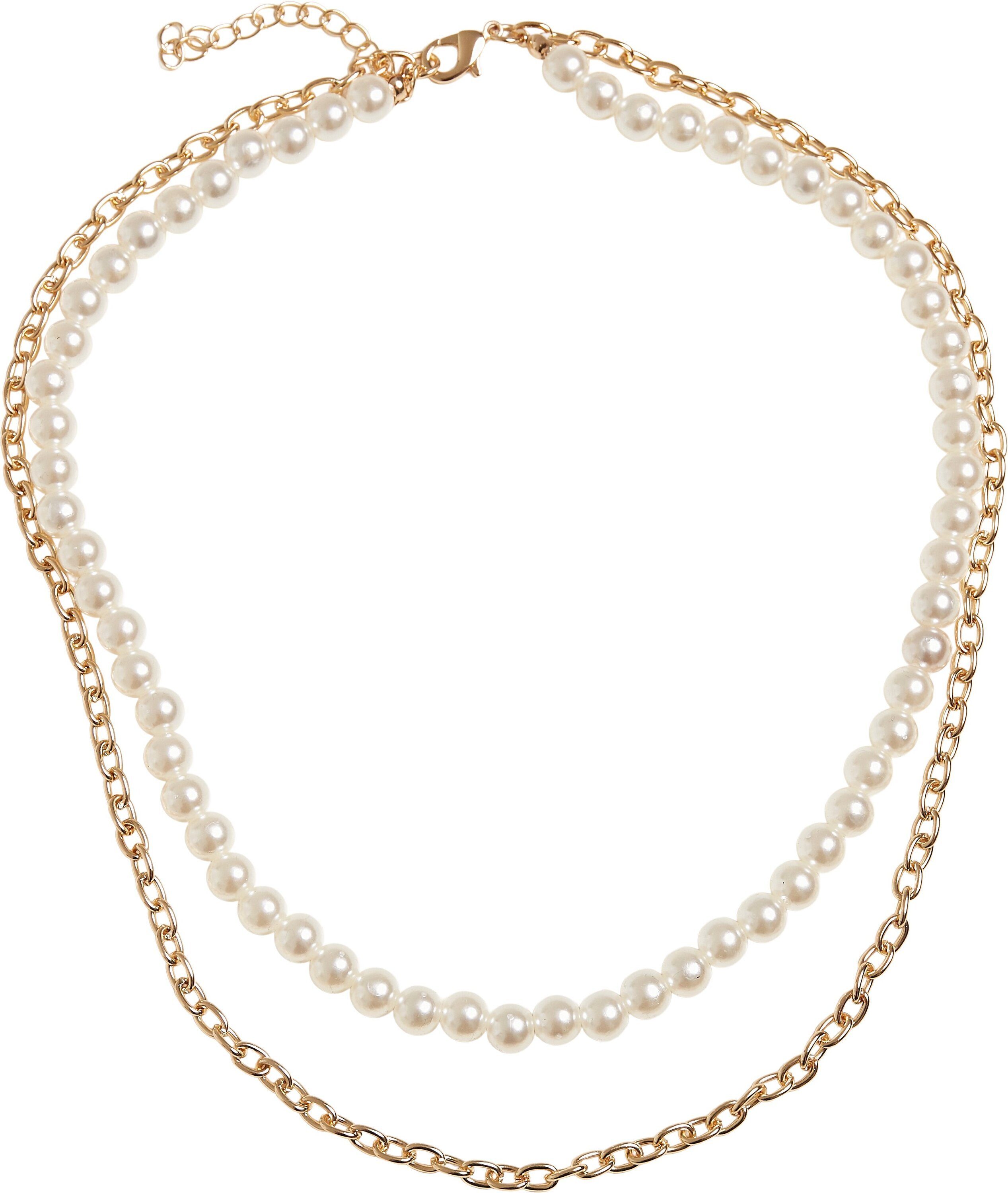 Necklace URBAN CLASSICS Accessoires Pearl Edelstahlkette Layering