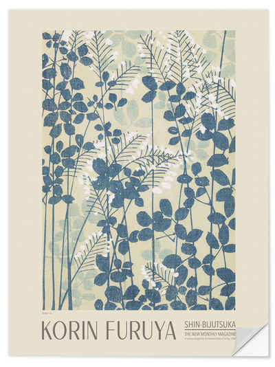 Posterlounge Wandfolie Korin Furuya, Florales Design 116, Shin-bijutsukai, 1902, Wohnzimmer Vintage Illustration