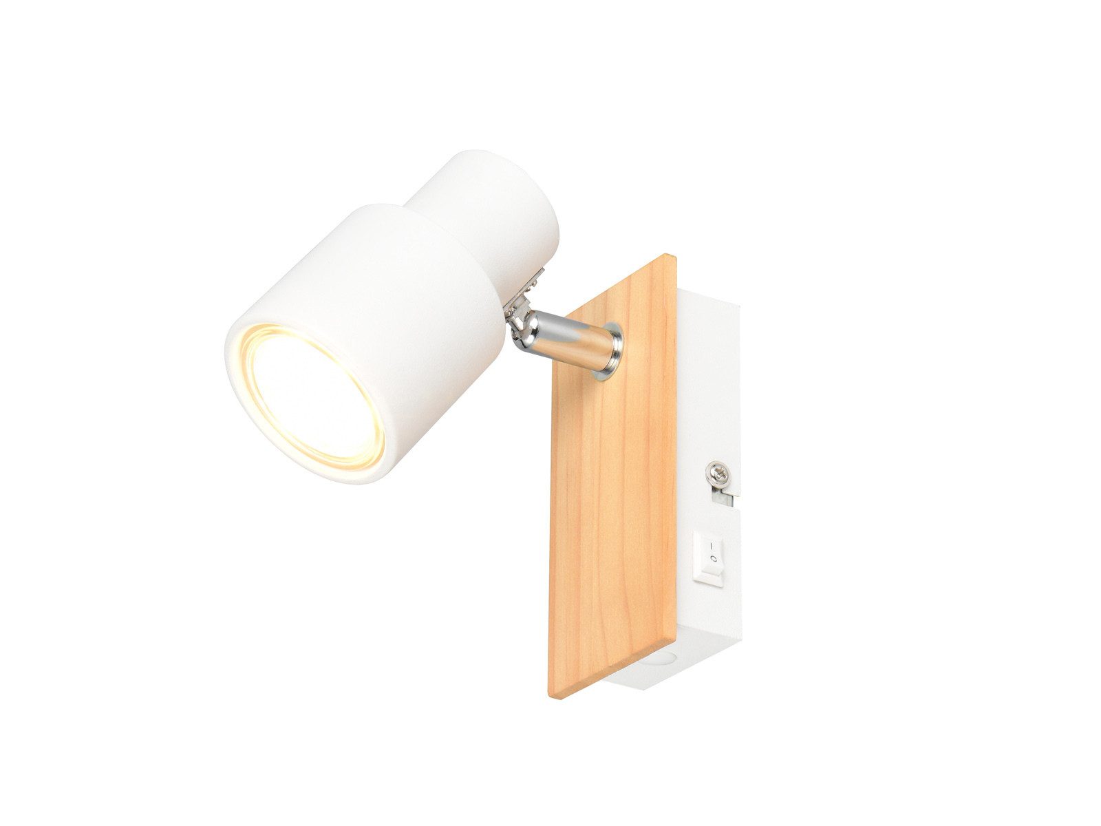 Reality Leuchten LED Wandstrahler, Dimmfunktion, LED wechselbar, über Schalter in 3 Stufen dimmbar, warmweiß, Licht-strahler innen Nachttischlampe Wand-lampe mit Schalter Höhe 15cm