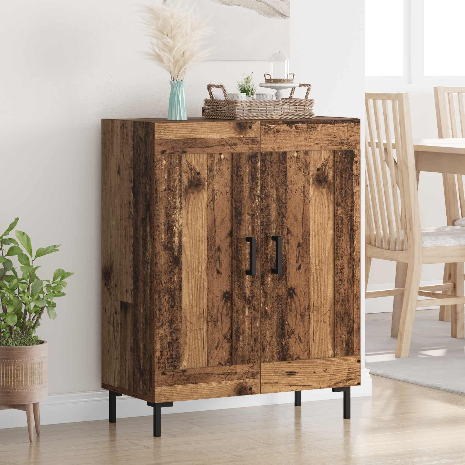 vidaXL Sideboard Sideboard Altholz 69,5 x 34 x 90 cm Verbundholz und Eisen (1 St)
