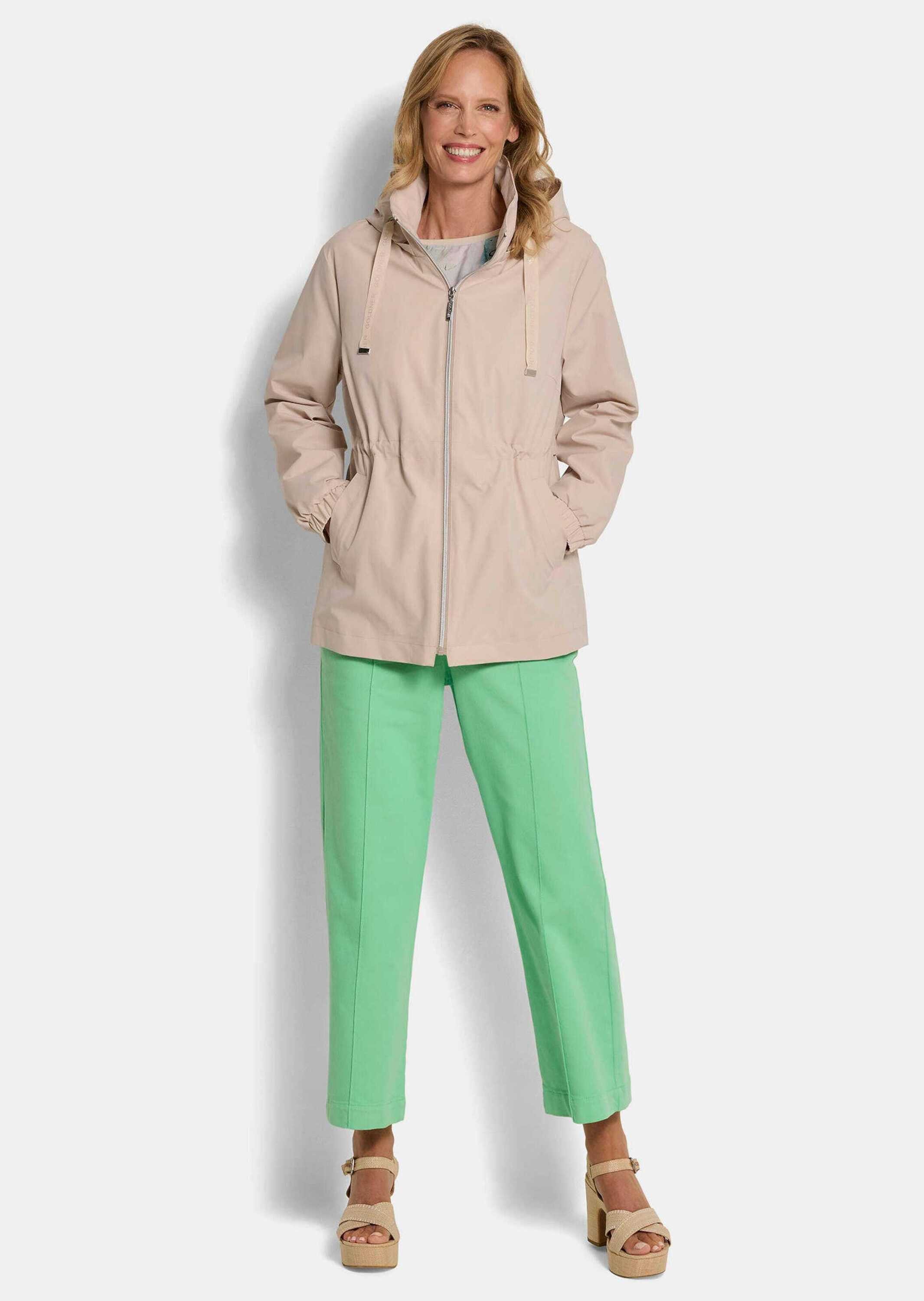 GOLDNER Jerseyblazer Freizeitjacke mit Kapuze Kapuzenjacke mit Stehkragen, Taschen, Reißverschluss und Langarm