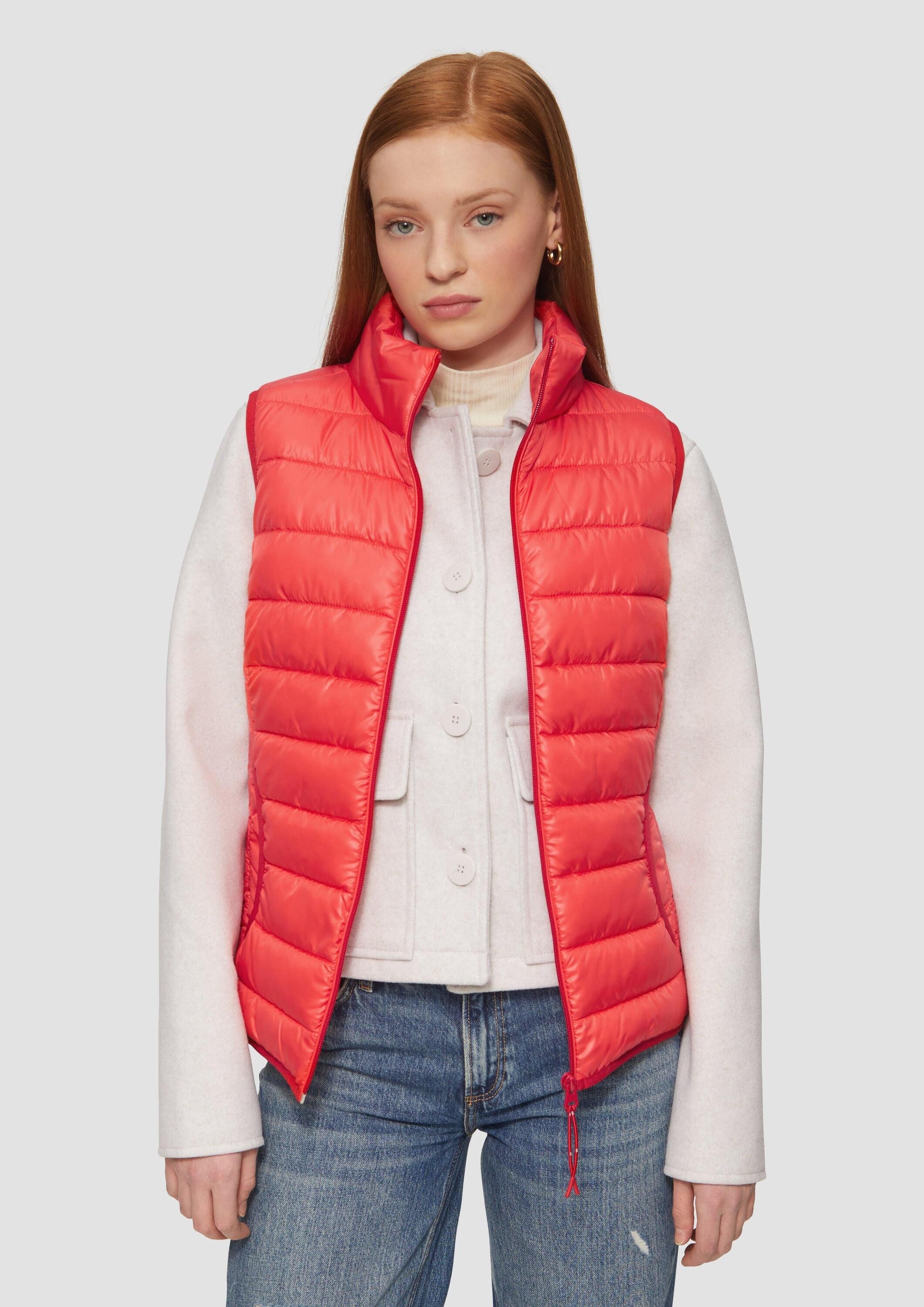 QS Outdoorjacke Outdoor-Weste Steppweste mit Stehkragen (1-St)