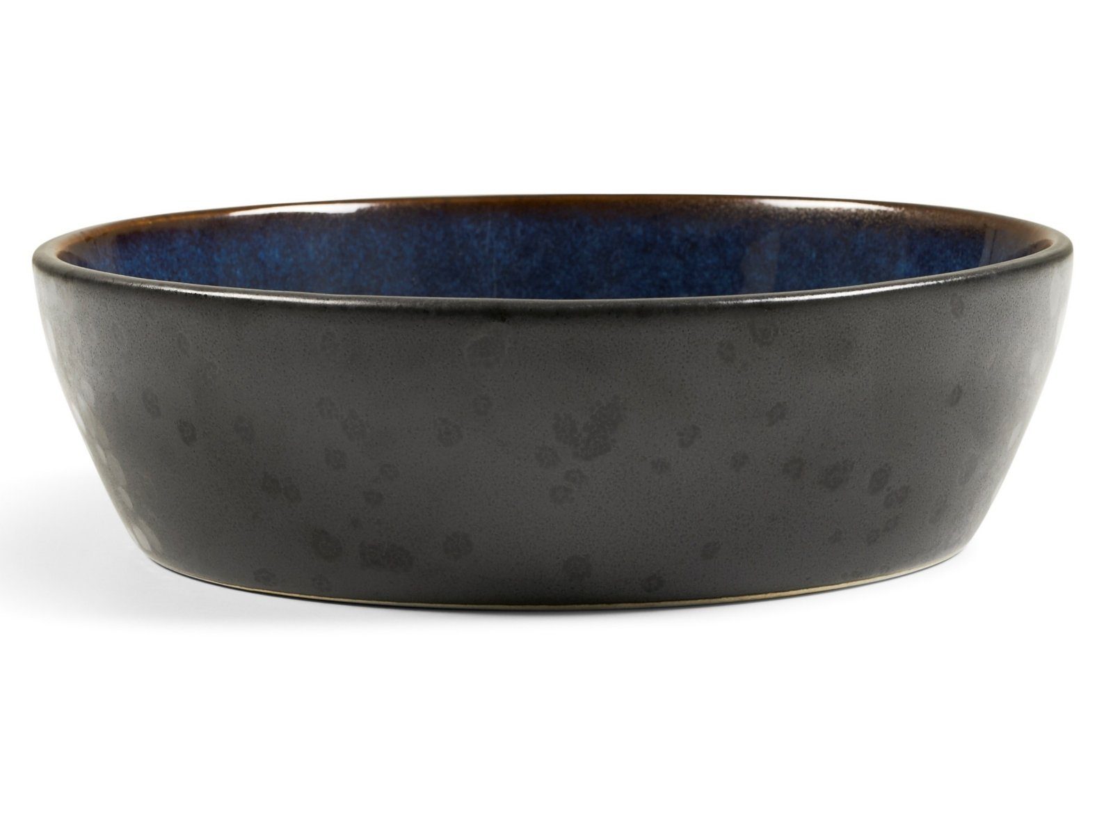 Bitz Schale Bowl matt black / shiny dark blue 18 cm, Steinzeug, (Schalen), Suppenschale 18 cm Steinzeug Schwarz/Dunkelblau