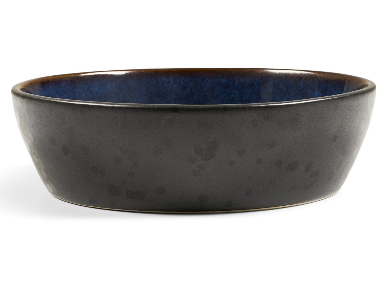 Bitz Schale Bowl matt black / shiny dark blue 18 cm, Steingut, (Schalen)