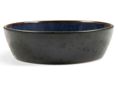 Bitz Schale Bowl matt black / shiny dark blue 18 cm, Steinzeug, (Schale)