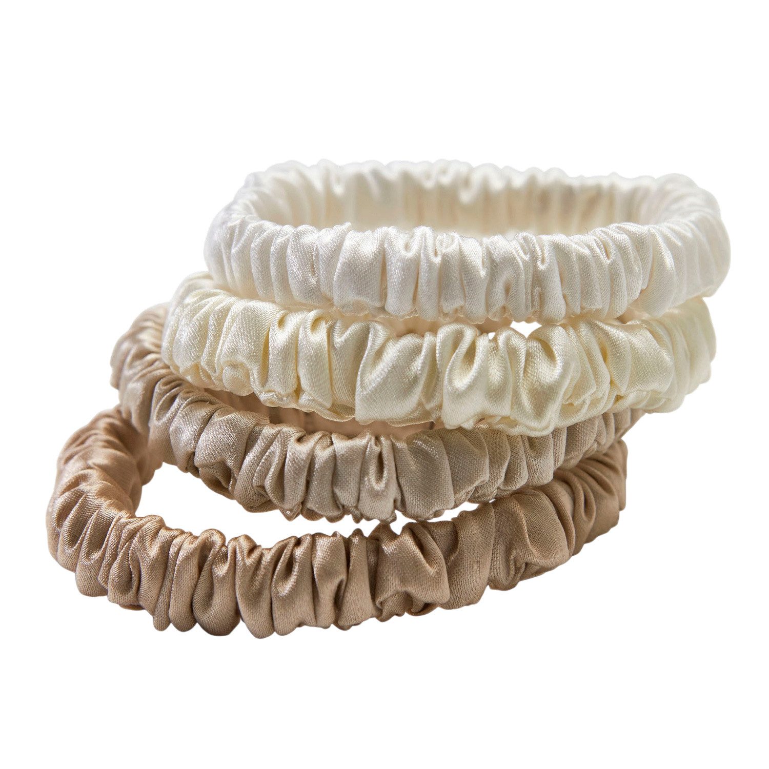 Lenoites Stirnband Mulberry Silk Skinny Scrunchies Stilvolles Scrunchie aus Maulbeerseide, sanft zum Haar