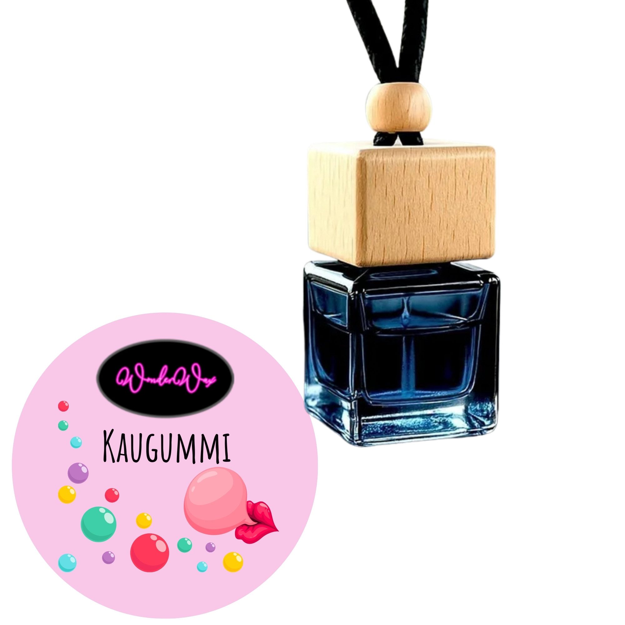 WonderWax Raumduft WonderWax® Auto Duft Quadrat Schwarz braun 8 ml, (Kaugummi), Duftrichtung: Kaugummi