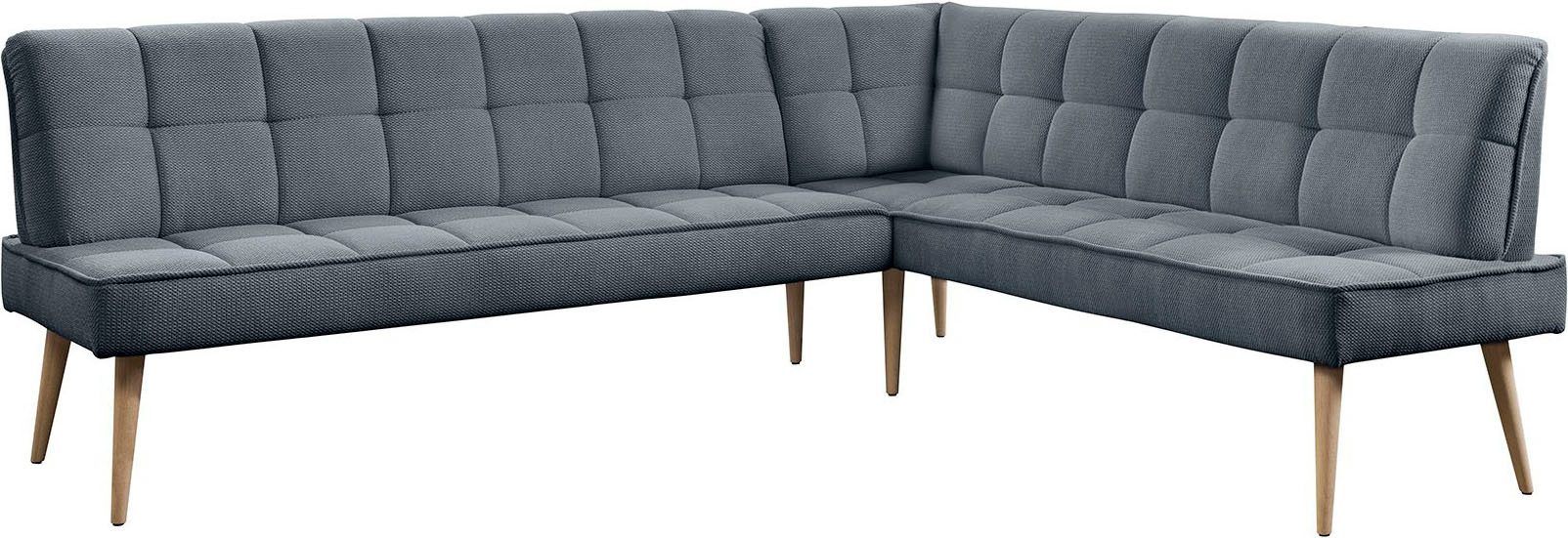exxpo - sofa fashion Eckbank Latte, moderne Sitz- und Rückensteppung, bequem und elegant, hoher Holzfuß