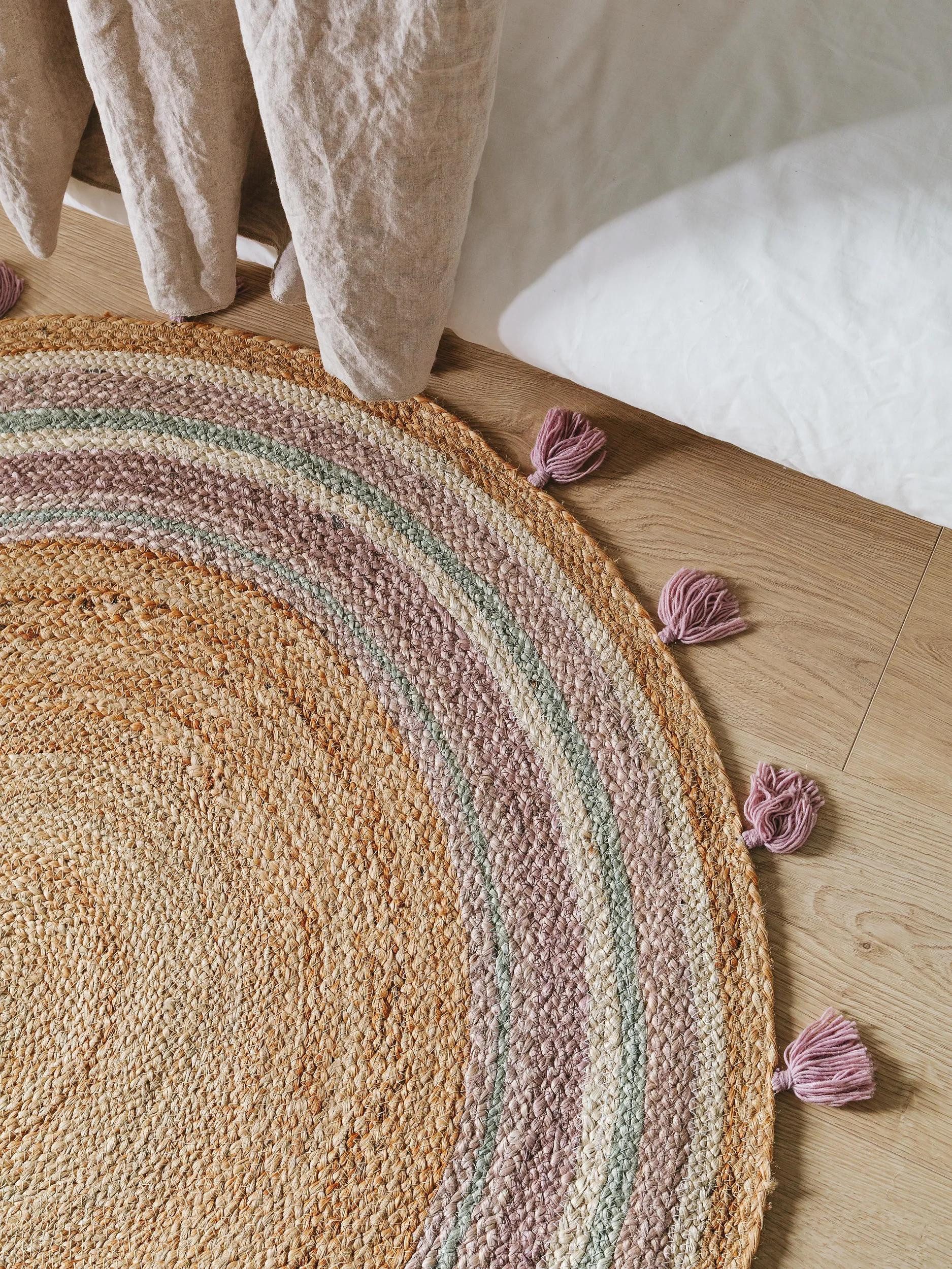 benuta Kinderteppich Lovis, rund, Höhe: 5 mm, Kunstfaser, Berber, Ethno-Style, Wohnzimmer