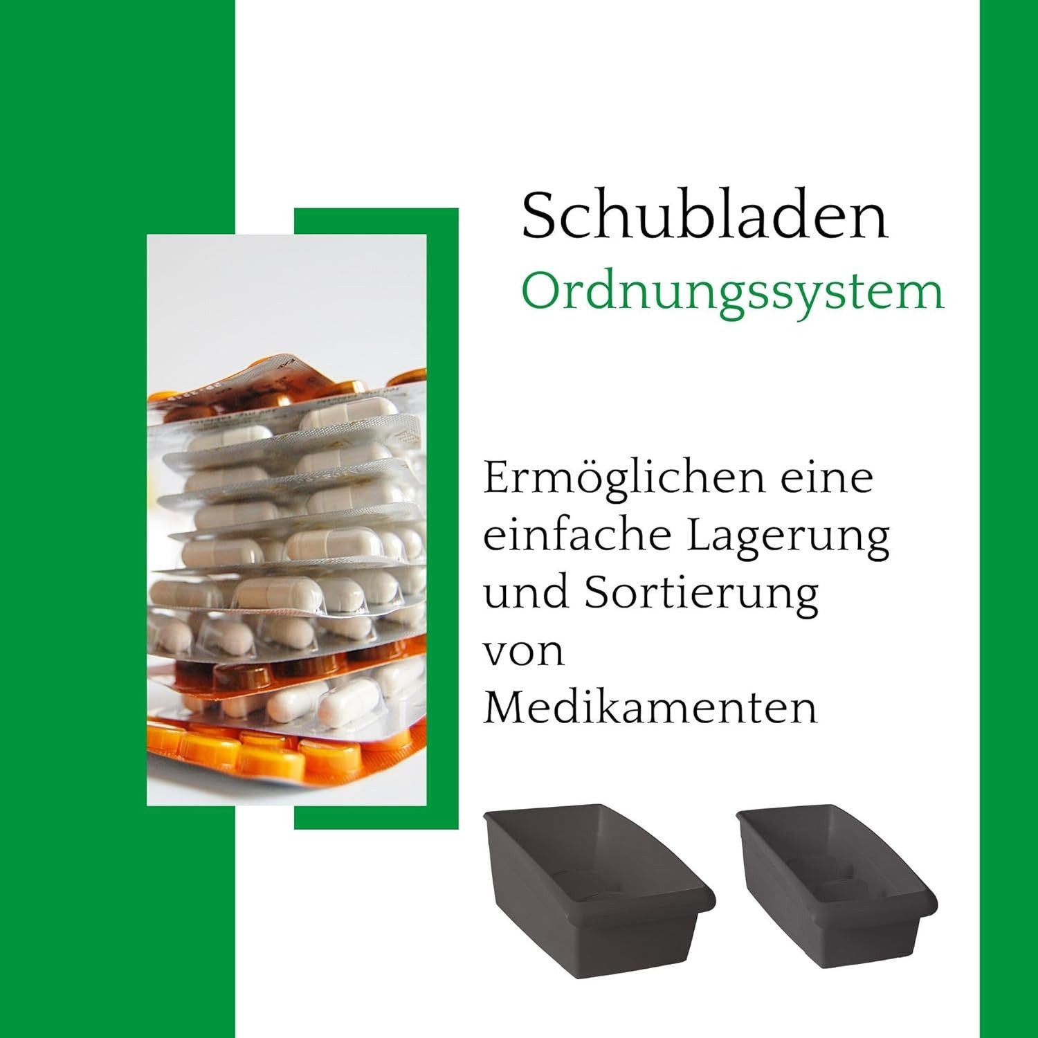 Novaliv Aufbewahrungsbox 30550-2-1x (1 St), Novaliv Medikamenten Organizer klein Hausapotheke - 25 x 12 cm ANTHRAZ