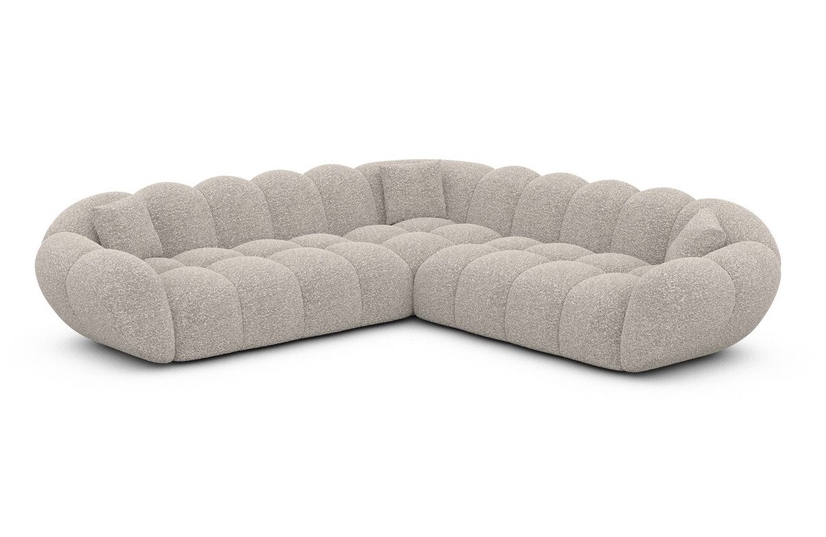 Sofa Dreams Ecksofa Maleron L Form Polstersofa, 4-Sitzer, Boucléstoff Bezug in Pearl, Design Polsterecke