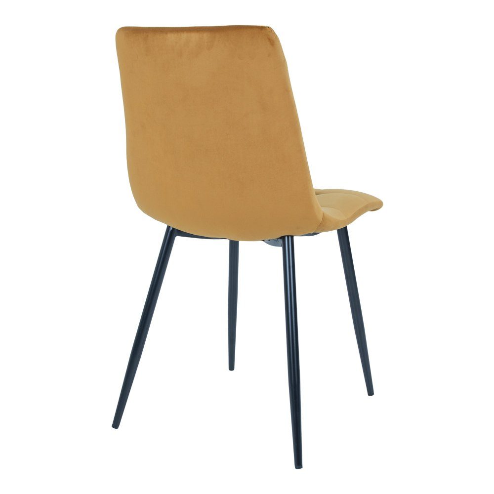senfgelb LebensWohnArt 2er Modernes Stuhl Stuhl-Set LEIRIA Samt