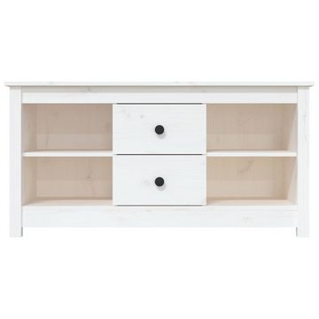 furnicato TV-Schrank Weiß 103x36,5x52 cm Massivholz Kiefer