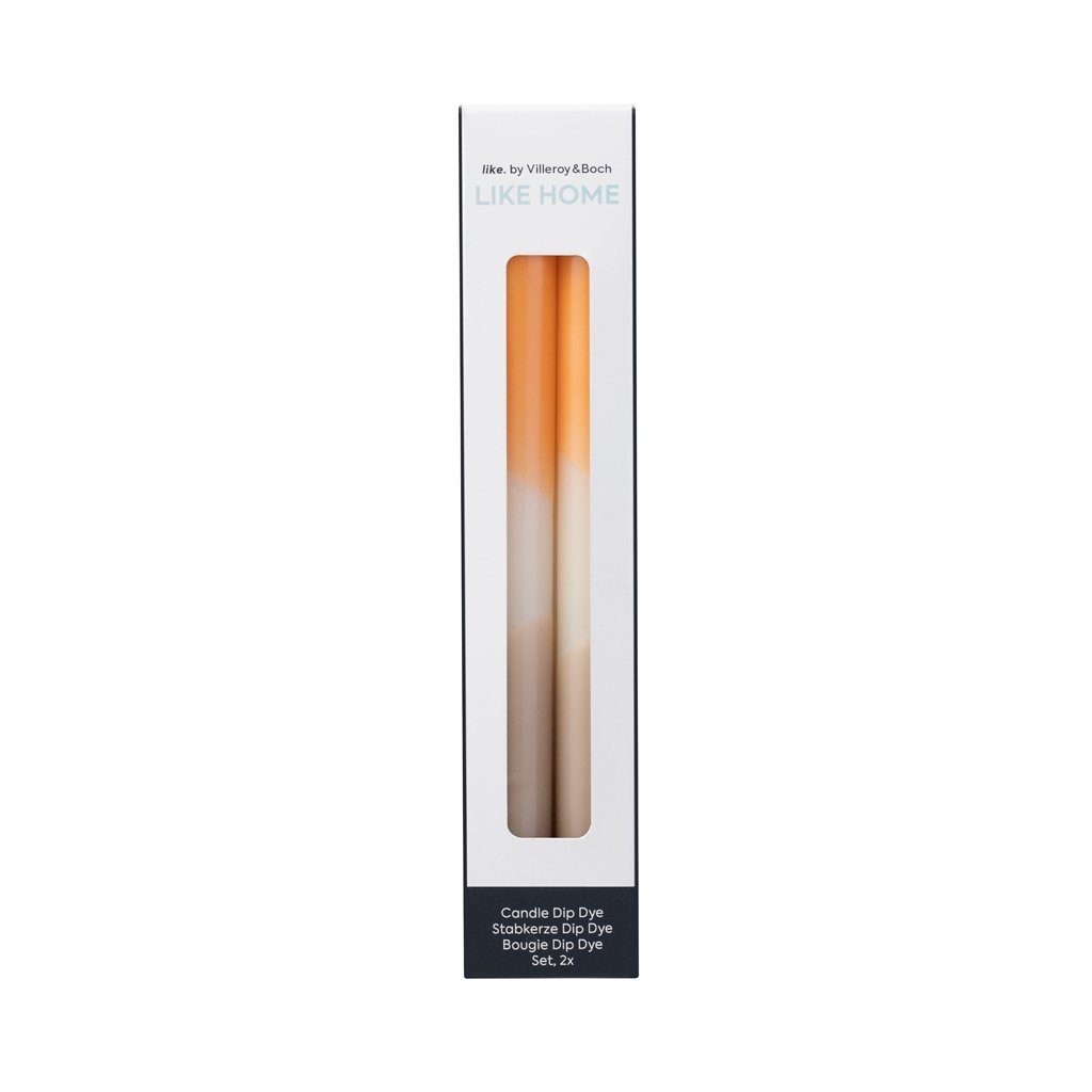 like. by Villeroy & Boch Tafelkerze Like Home Stabkerze dip dye apricot, clay 2 Stk. (2-tlg)