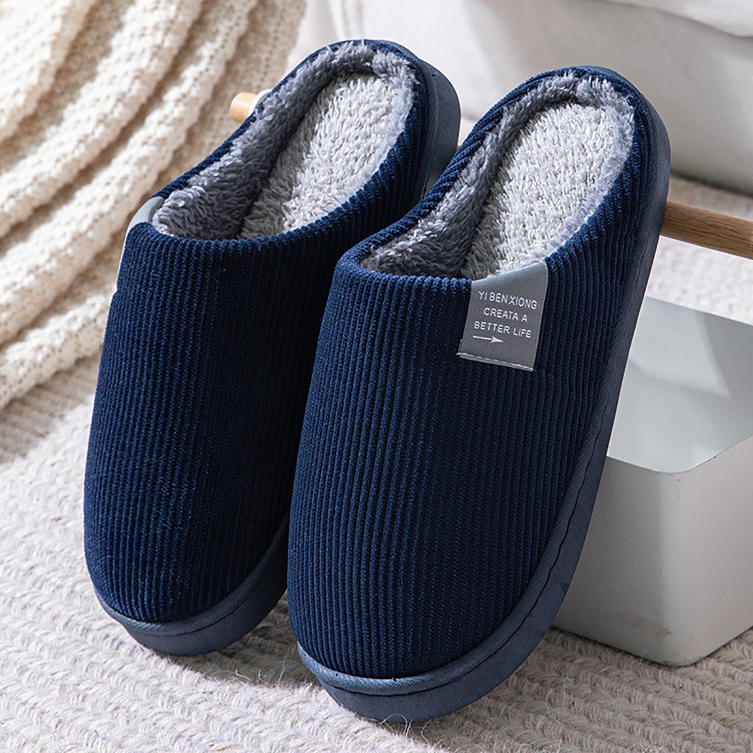 Daisred Winter Baumwolle Шлепанцы Plüsch Flache Wärme Slippers Hausschuh