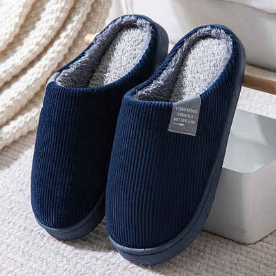 Daisred Winter Baumwolle Pantoffeln Plüsch Flache Wärme Slippers Hausschuh