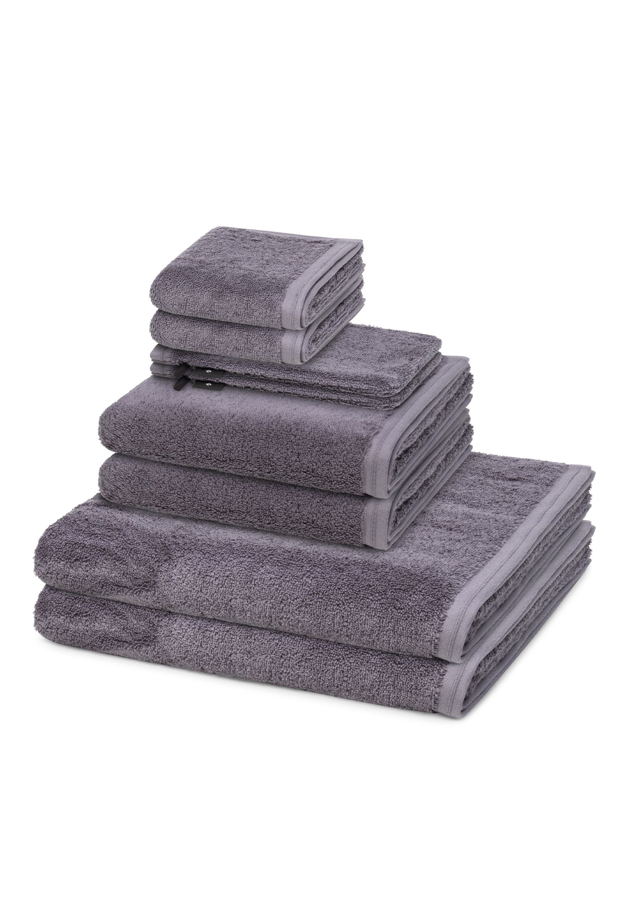 Vossen Handtuch Set 8er Pack Vegan Life, Walkfrottee (Spar-Set, 8-St), 2 X Wasch- 2 X Gäste- 2 X Dusch- 2 X Handtuch im Set - Baumwolle
