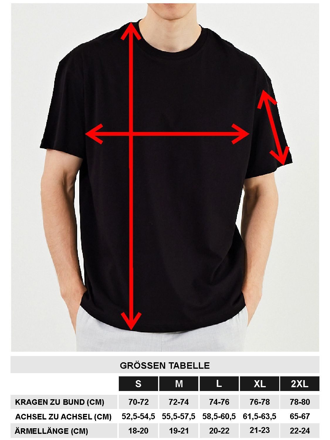 COMEOR Oversize-Shirt Herren T-Shirt: Trendige Urban Streetwear für lässige Styles (1-tlg) mit individuellem Print – Bild 4 von 4