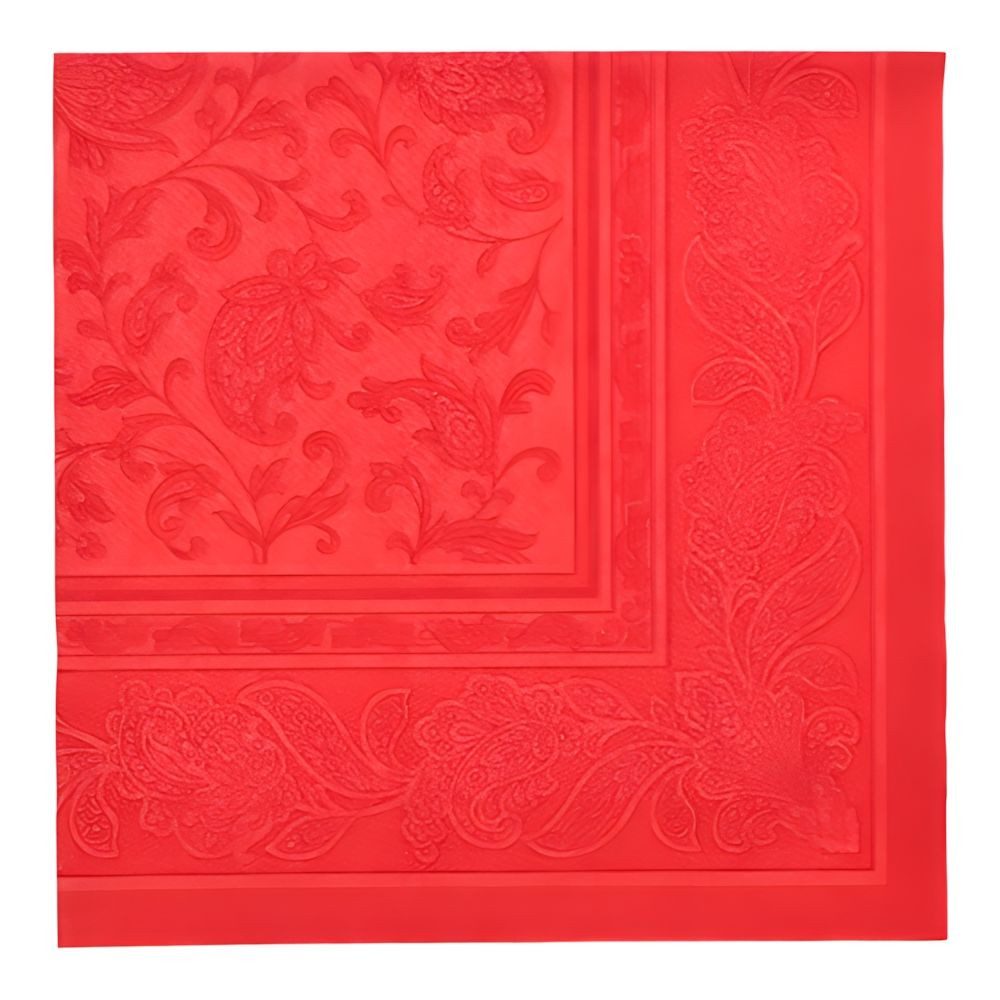 PAPSTAR Papierserviette 50 x Servietten ROYAL Collection 1/4-Falz 40 cm x 40 cm rot Ornaments