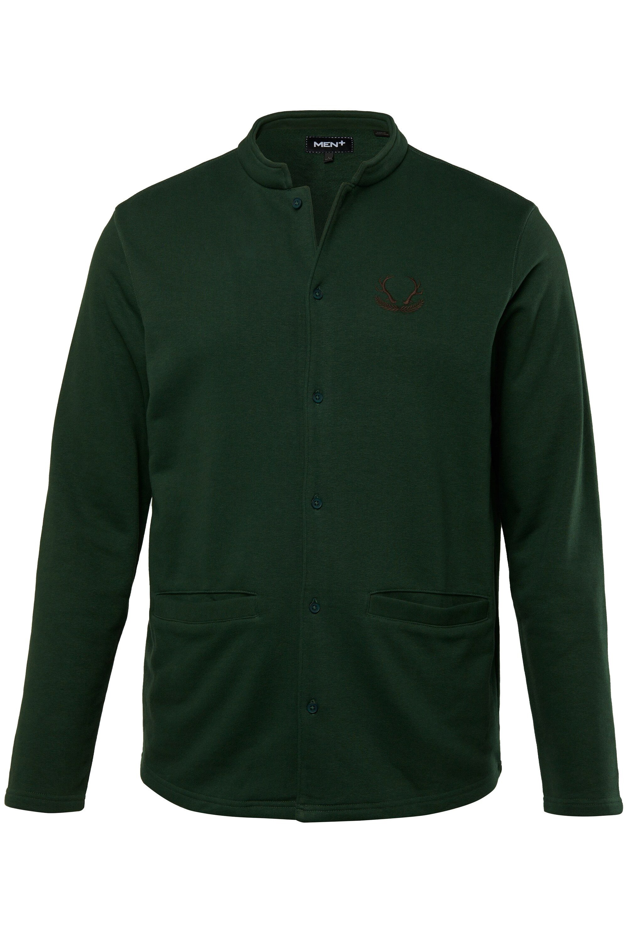 Men Plus Fleecejacke Men+ Sweat-Janker Stehkragen Stickerei bis 8 XL günstig online kaufen